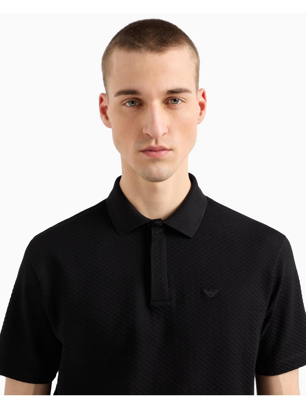 EMPORIO ARMANI Polo Uomo  EM001729 AF14874 FC039 BLACK CHEVRON gioboutiqueweb