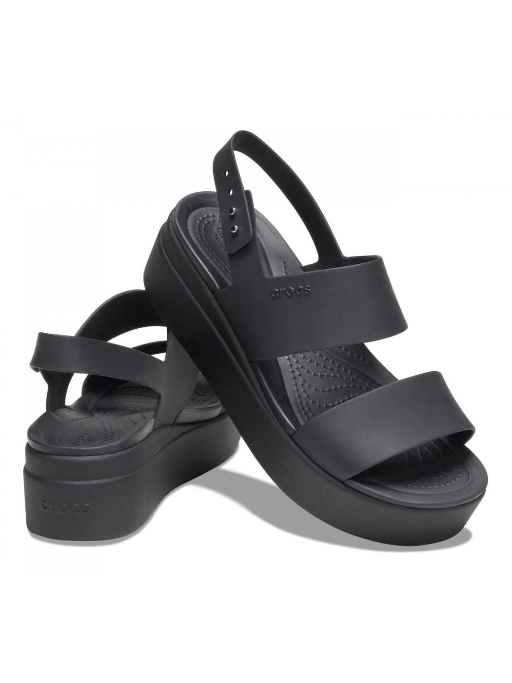 Crocs Sandalo Donna Brooklyn niedriger Keil 206453 060 Schwarz