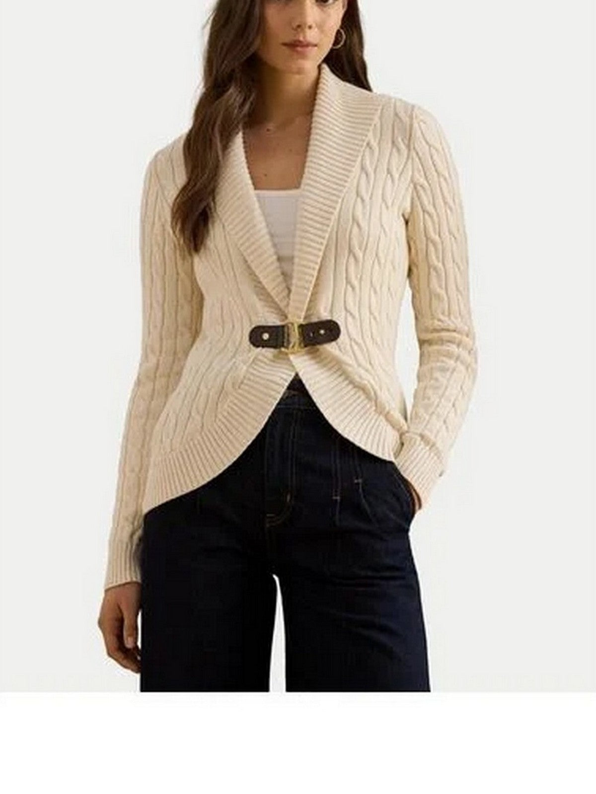 LAUREN RALPH LAUREN Cardigan Donna TAYSIR-LONG SLEEVE-CARDIGAN 200P03473 003 MASCARPONE CREAM