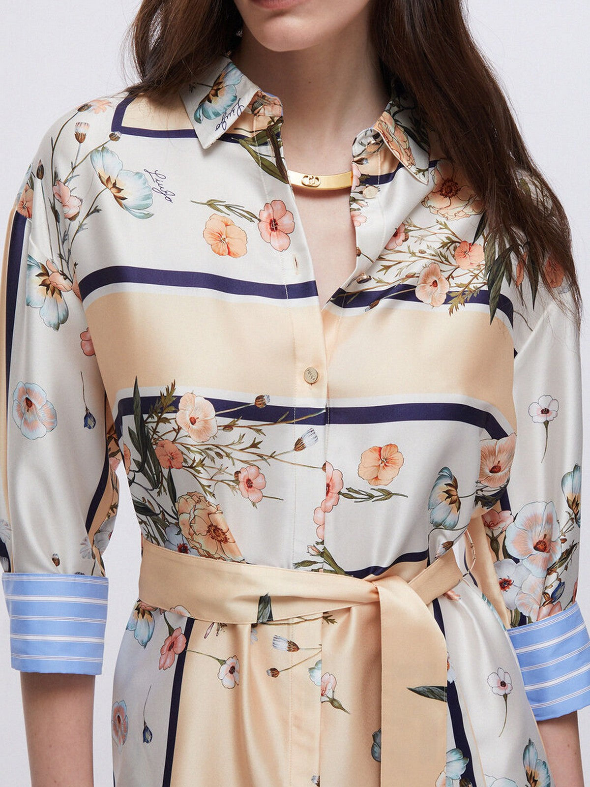 LIU JO WHITE Abito Donna  WA6507T2555 P9547 Blu str/bloom.small
