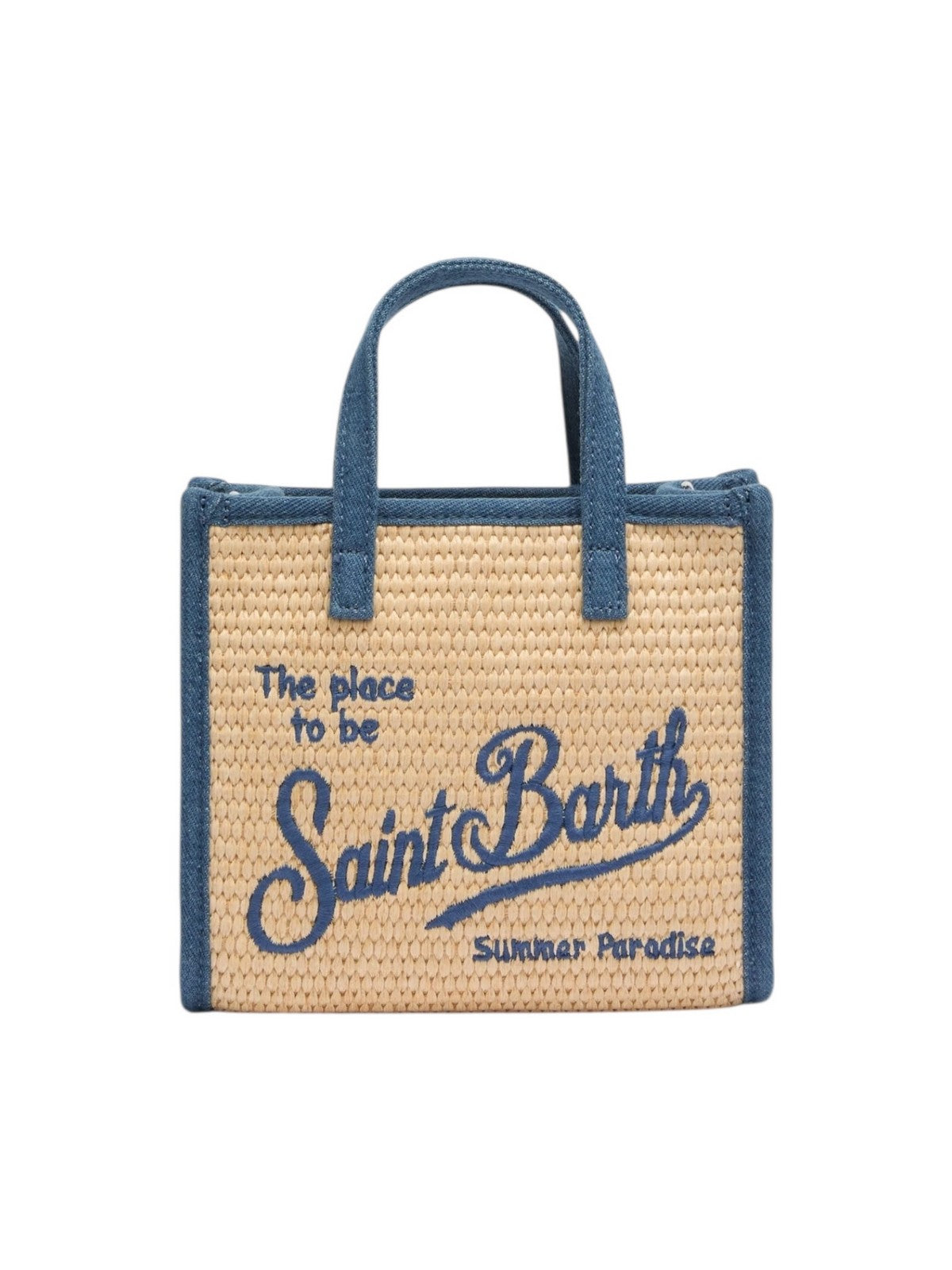 MC2 SAINT BARTH Borsa Donna  VIVIAN MINI STRAW 02778L 11 DENIM EMB