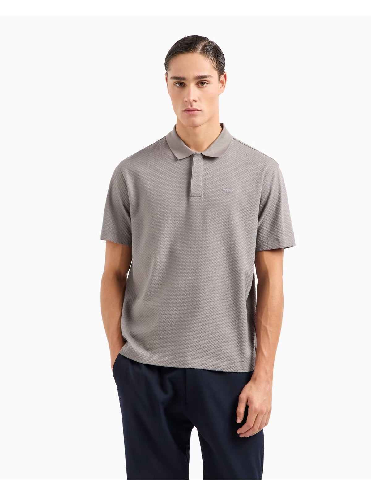 EMPORIO ARMANI Polo Uomo  EM001729 AF14874 F8041 NICKEL CHEVRON gioboutiqueweb