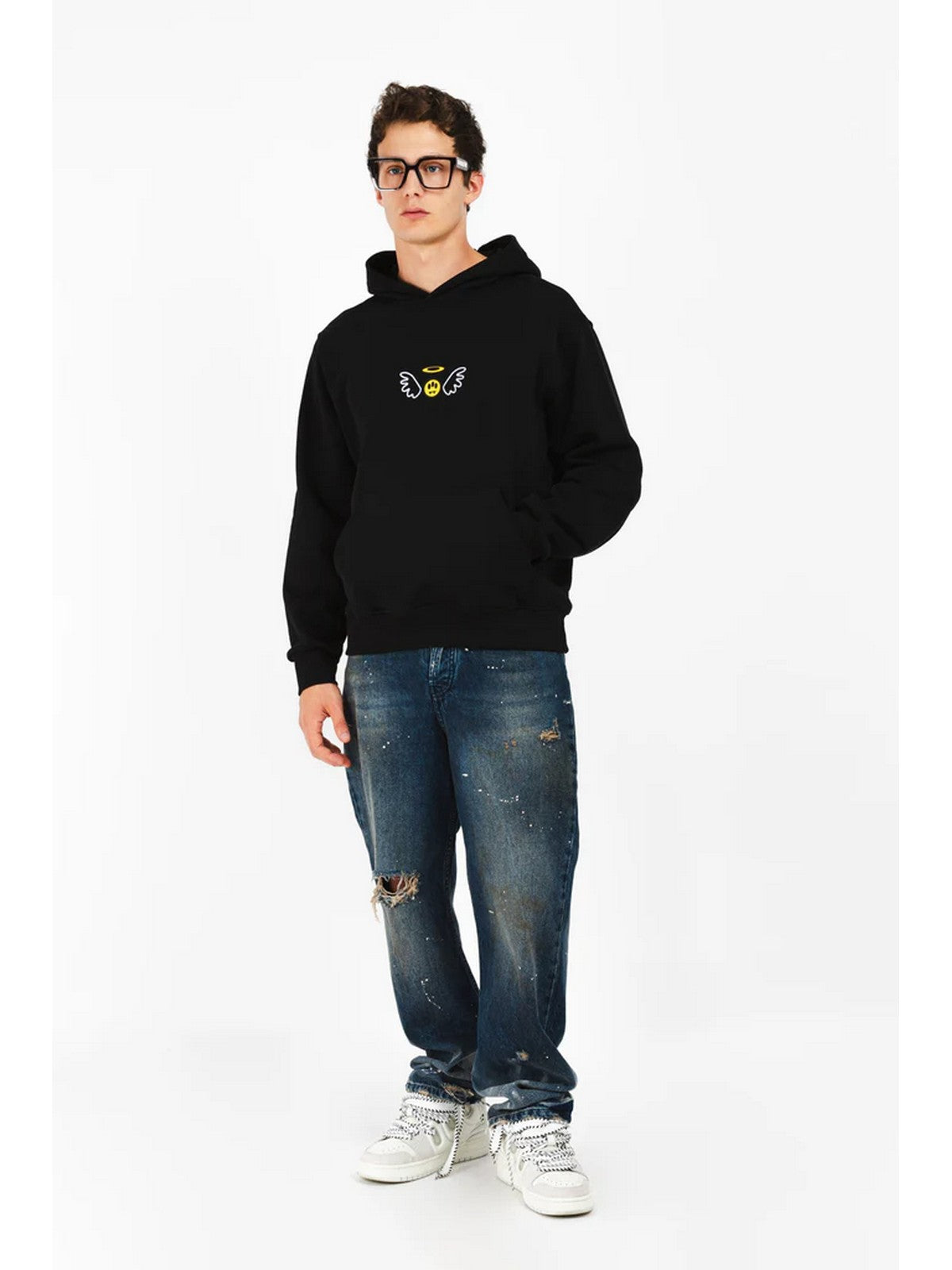 BARROW Felpa Uomo HOODIE UNISEX F4BWUAHS087 110 Nero