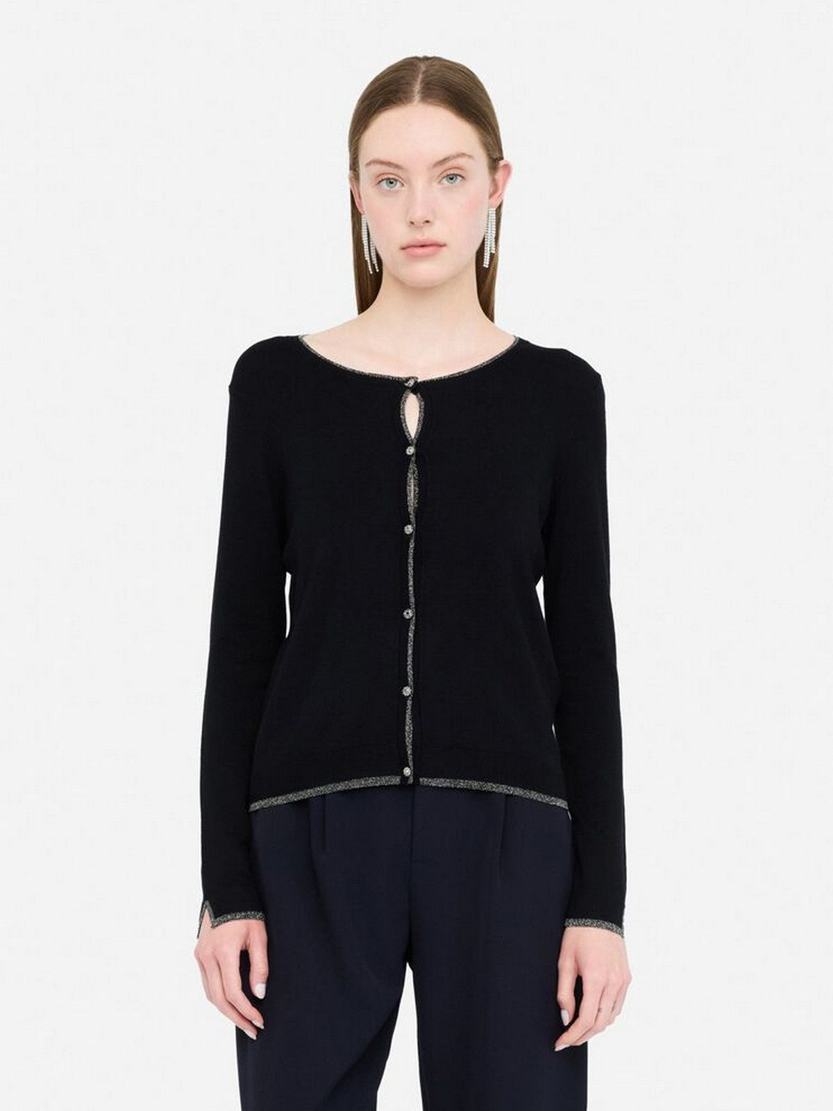 LIU JO WHITE Cardigan Donna  MF5225MS49I 22222 Nero