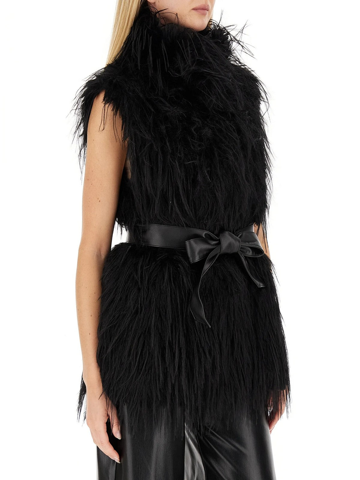 PINKO Pelliccia Donna NEVA GILET 106044-A2ZO Z99 NERO LIMOUSINE gioboutiqueweb