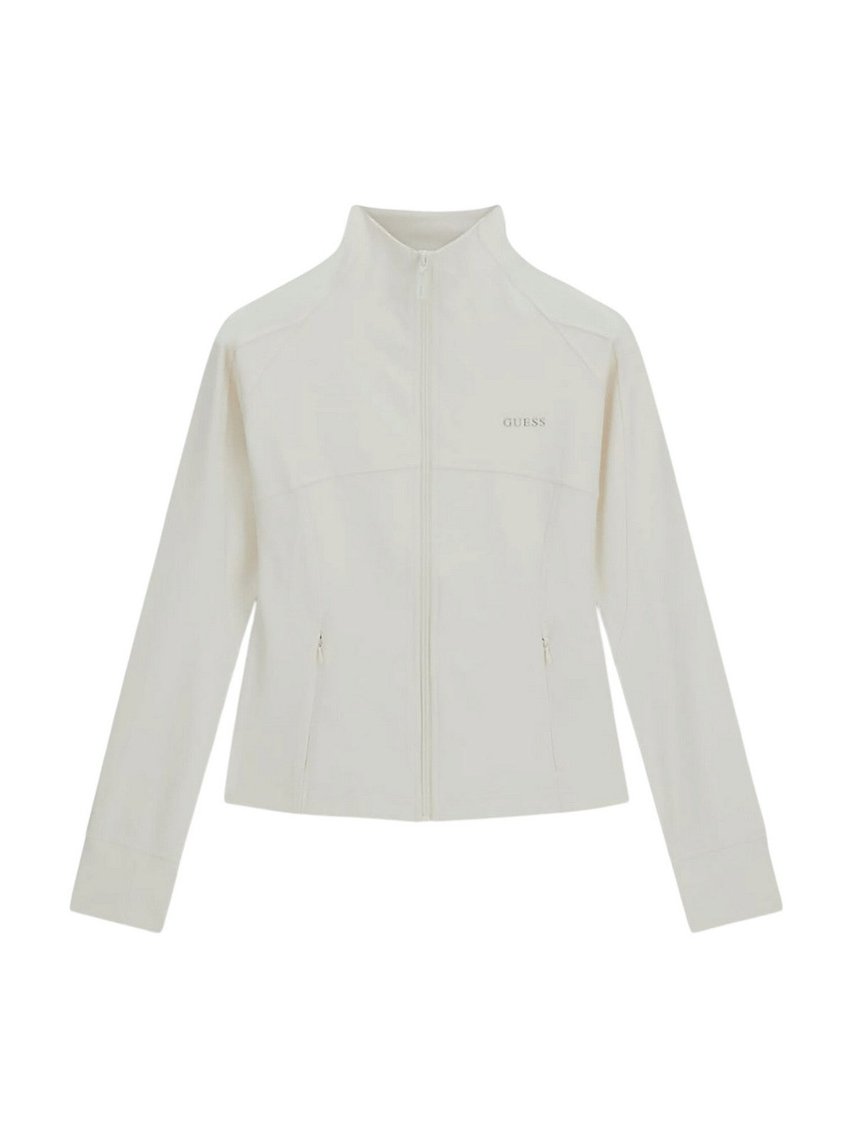 GUESS SPORT Felpa Donna MARGOT LS ZIP ACTIVE TOP V6RP15 KD952 G027 WHITE GLAM