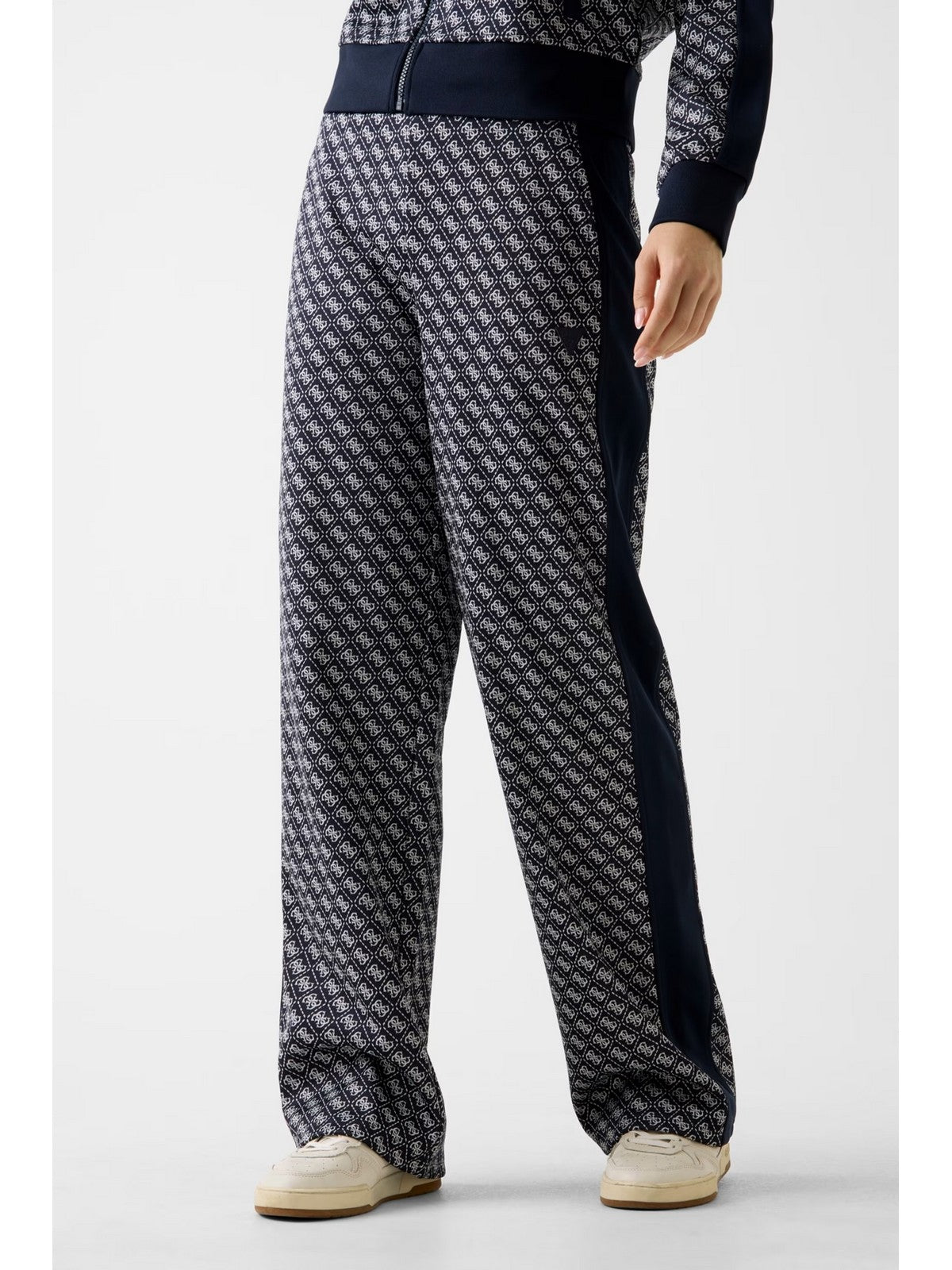 GUESS SPORT Pantalone Donna MAYA 4G WIDE LEG PANTS V6RB09 K2042 FJBB 4G JACQUARD MOON