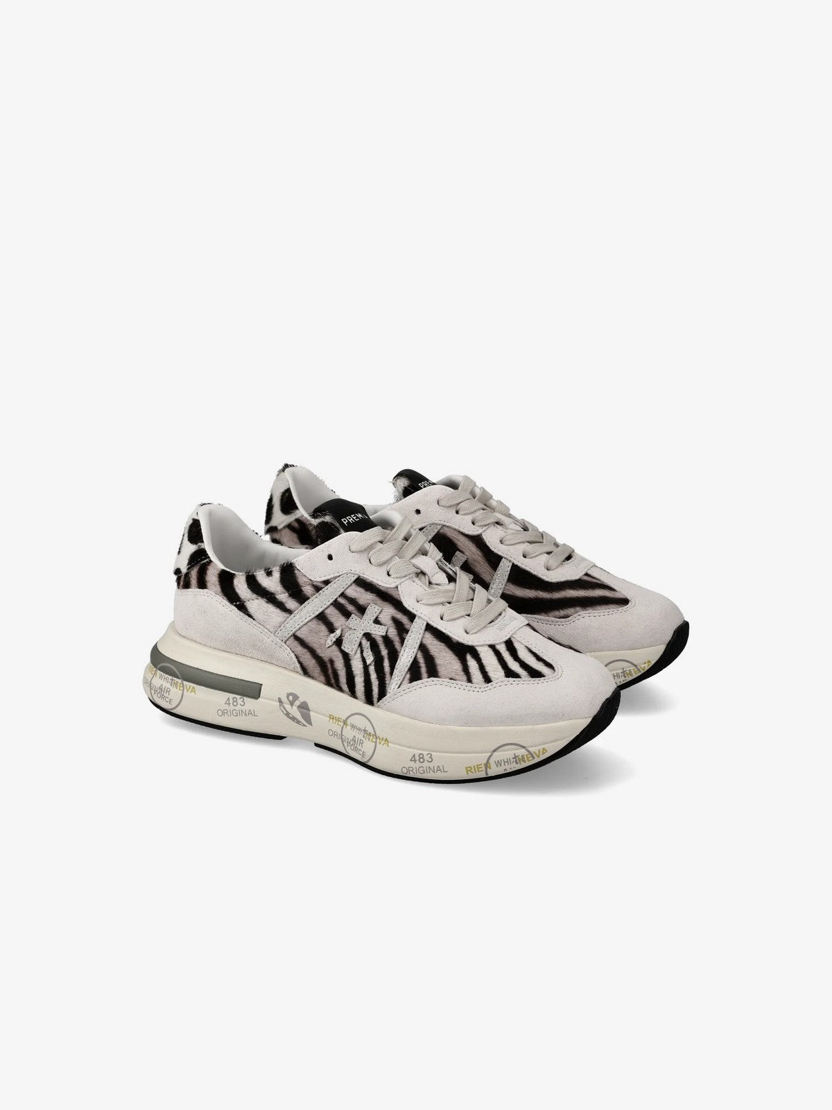 PREMIATA Sneaker Donna  CASSIE VAR 7677 ANIMALIER ZEBRA/GREY