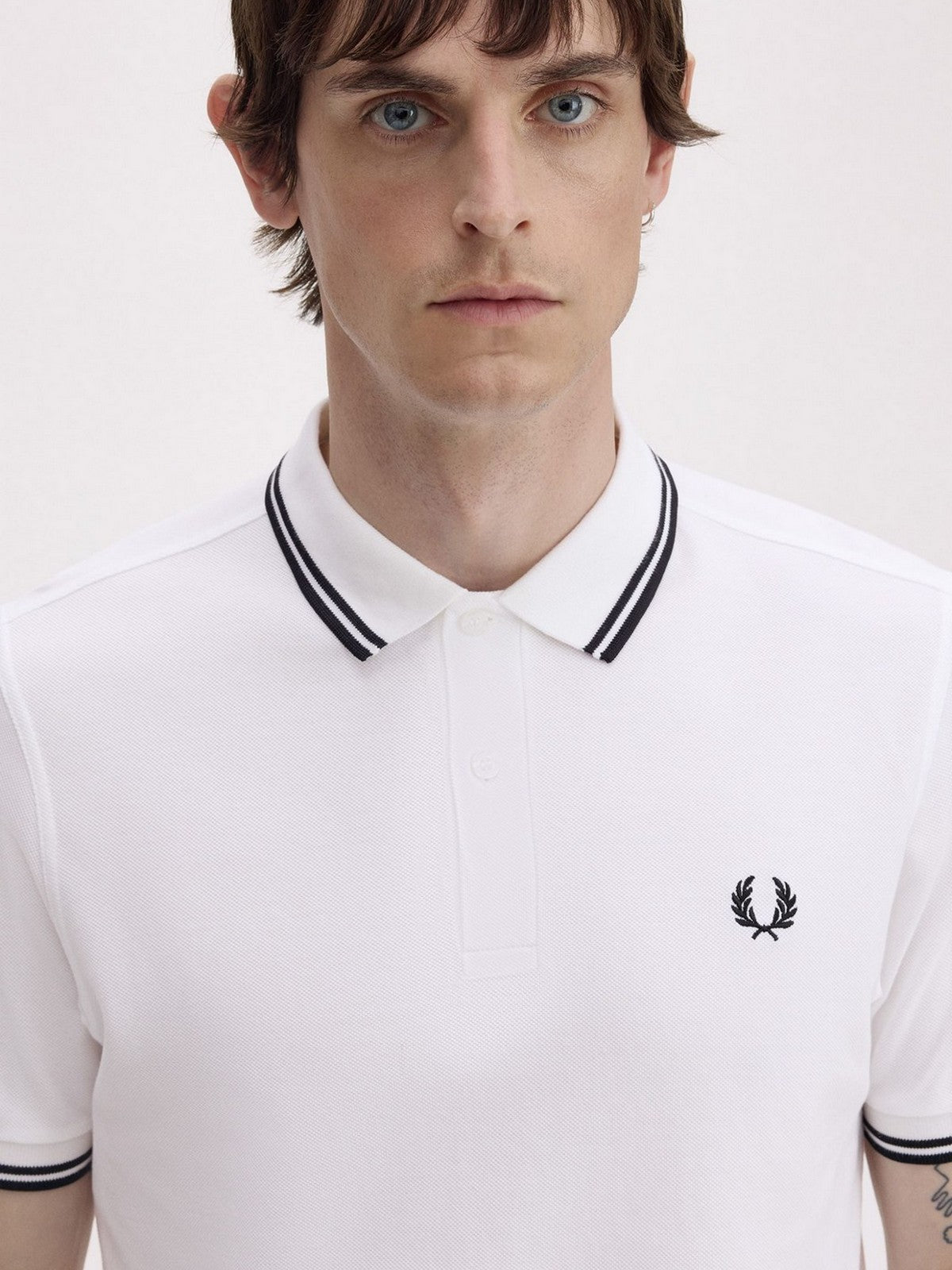 FRED PERRY Polo Uomo FP TWIN TIPPED FRED PERRY SHIRT FP-M3600P-57 200 WHITE