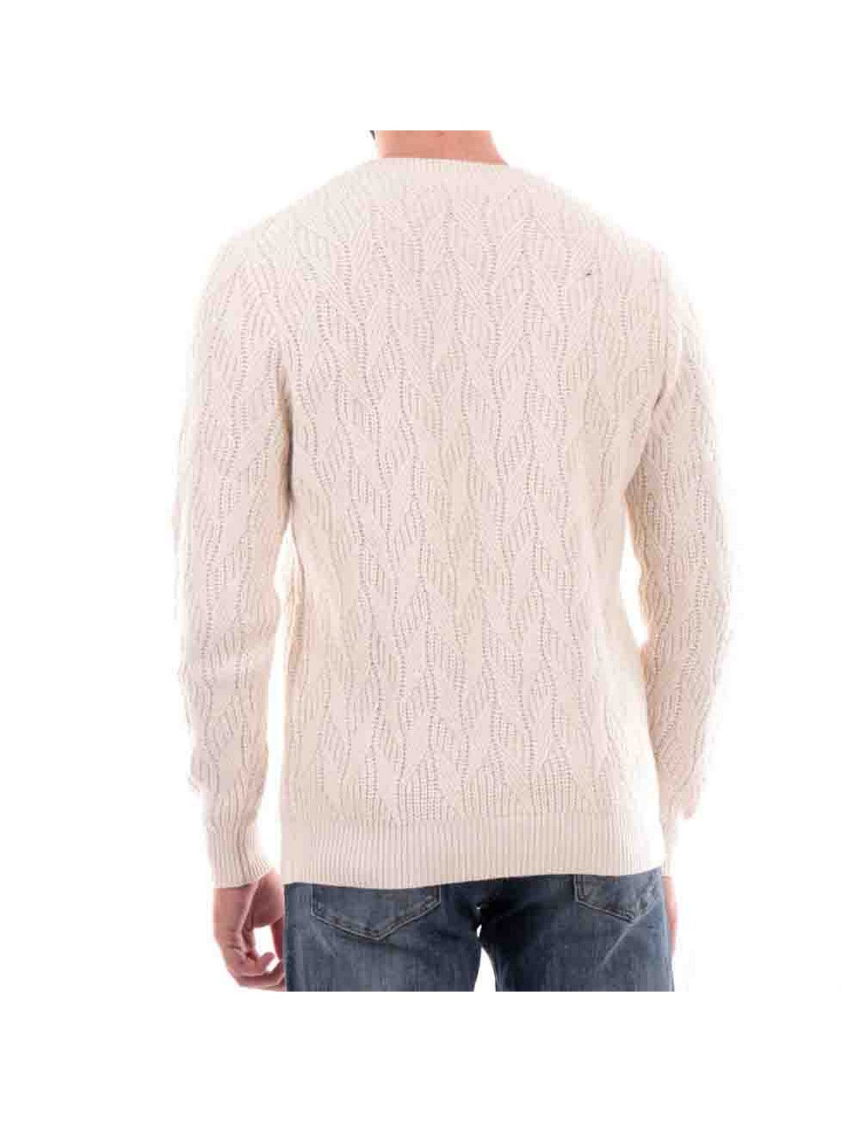 GUESS Maglione Uomo Delroy Cn Ls Stitche M4YR13 Z3FC2 G047 Bianco gioboutiqueweb