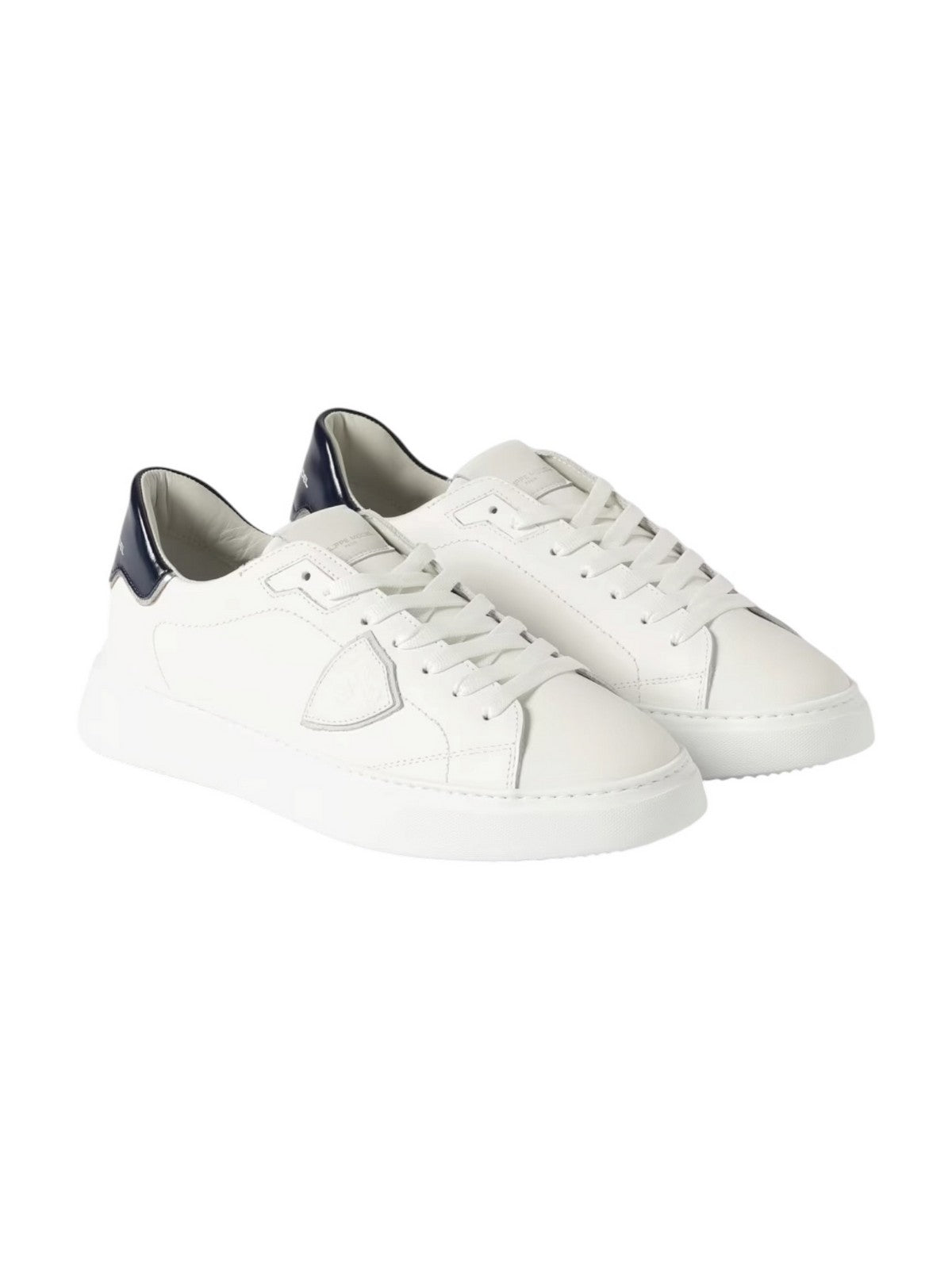 PHILIPPE MODEL Sneaker Uomo Temple low man BTLU V018 VEAU_BLANC BLEU FONCE'