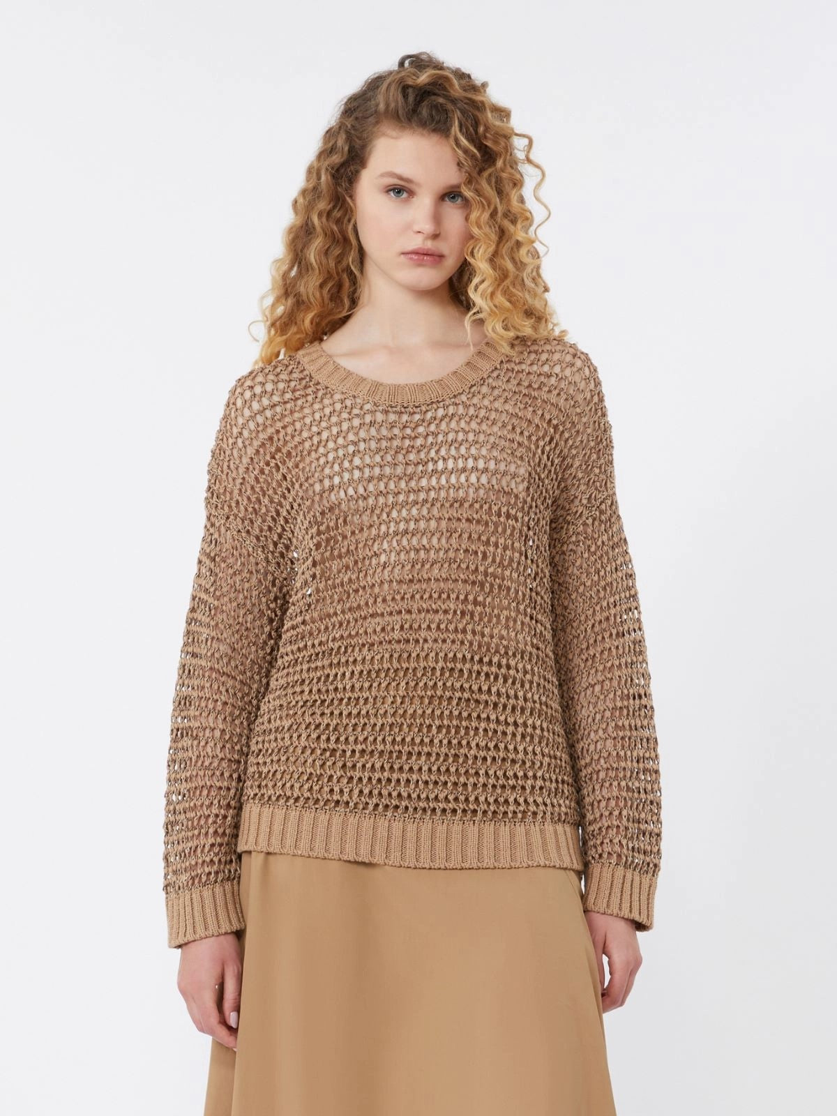 MAX MARA WEEKEND Maglia Donna WKDONIRICA 2615361152600 002 CUOIO gioboutiqueweb