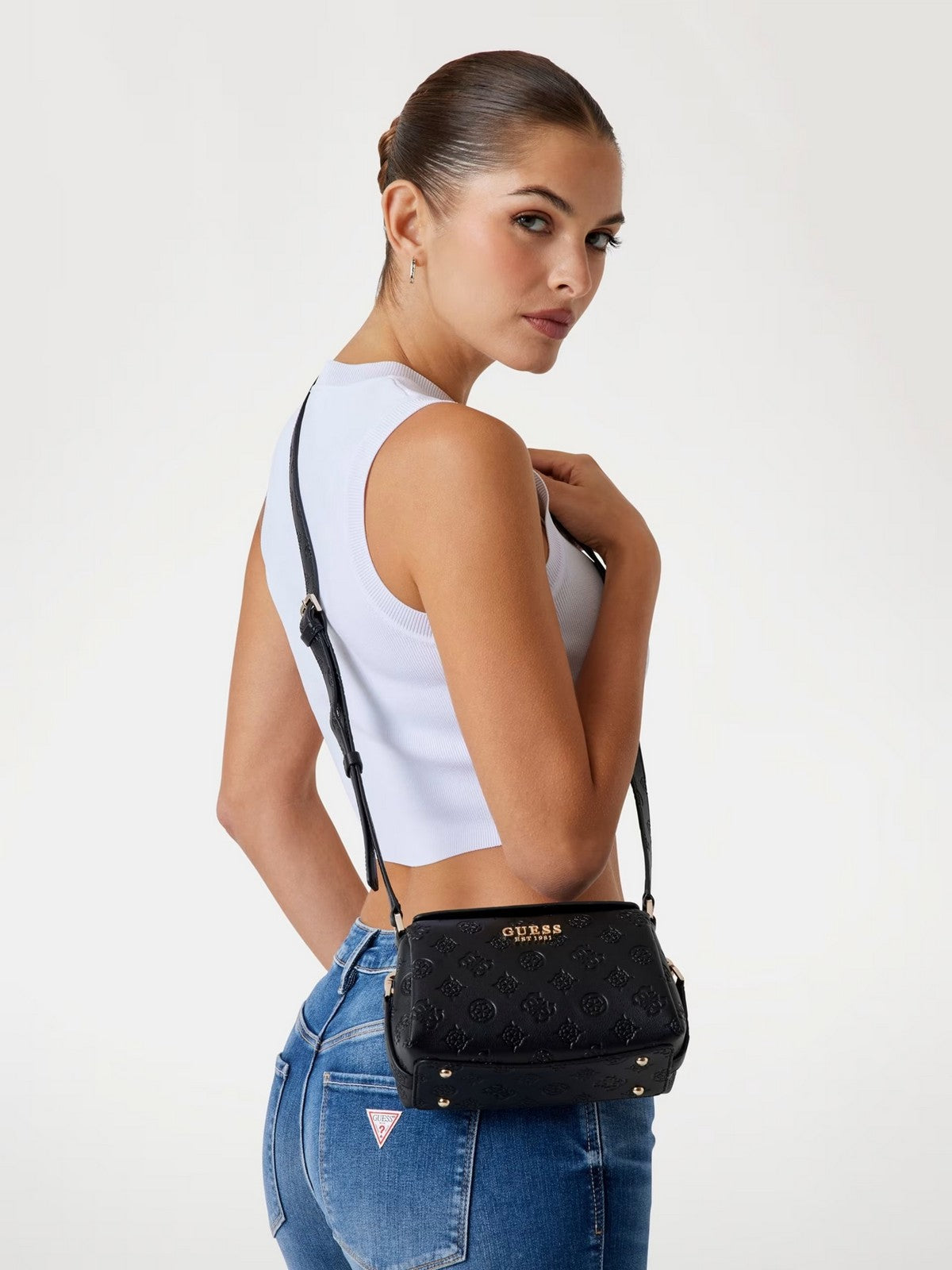 GUESS Borsa Donna PHOEBE MINI CROSSBODY BAG HWPD96 65730 BLO BLACK LOGO