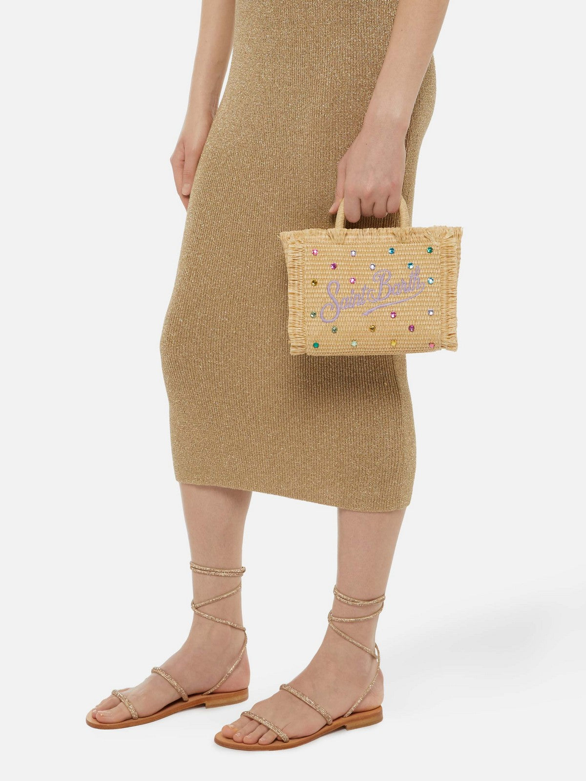 MC2 SAINT BARTH Borsa Donna  VANITY MINI STRAW N 02748L STRASS MULTI 10 EMB