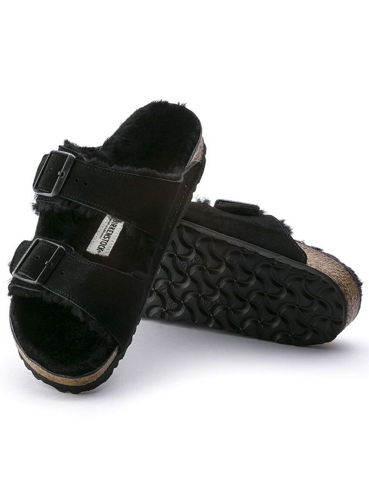 BIRKENSTOCK Chausson unisexe adulte en peau de mouton Arizona 752663 Noir