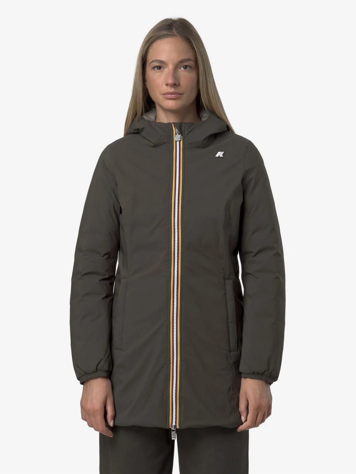 K-WAY Giubbino Donna DENISE ST THERMO DOUBLE K8134CW B42 Black Olive - Green