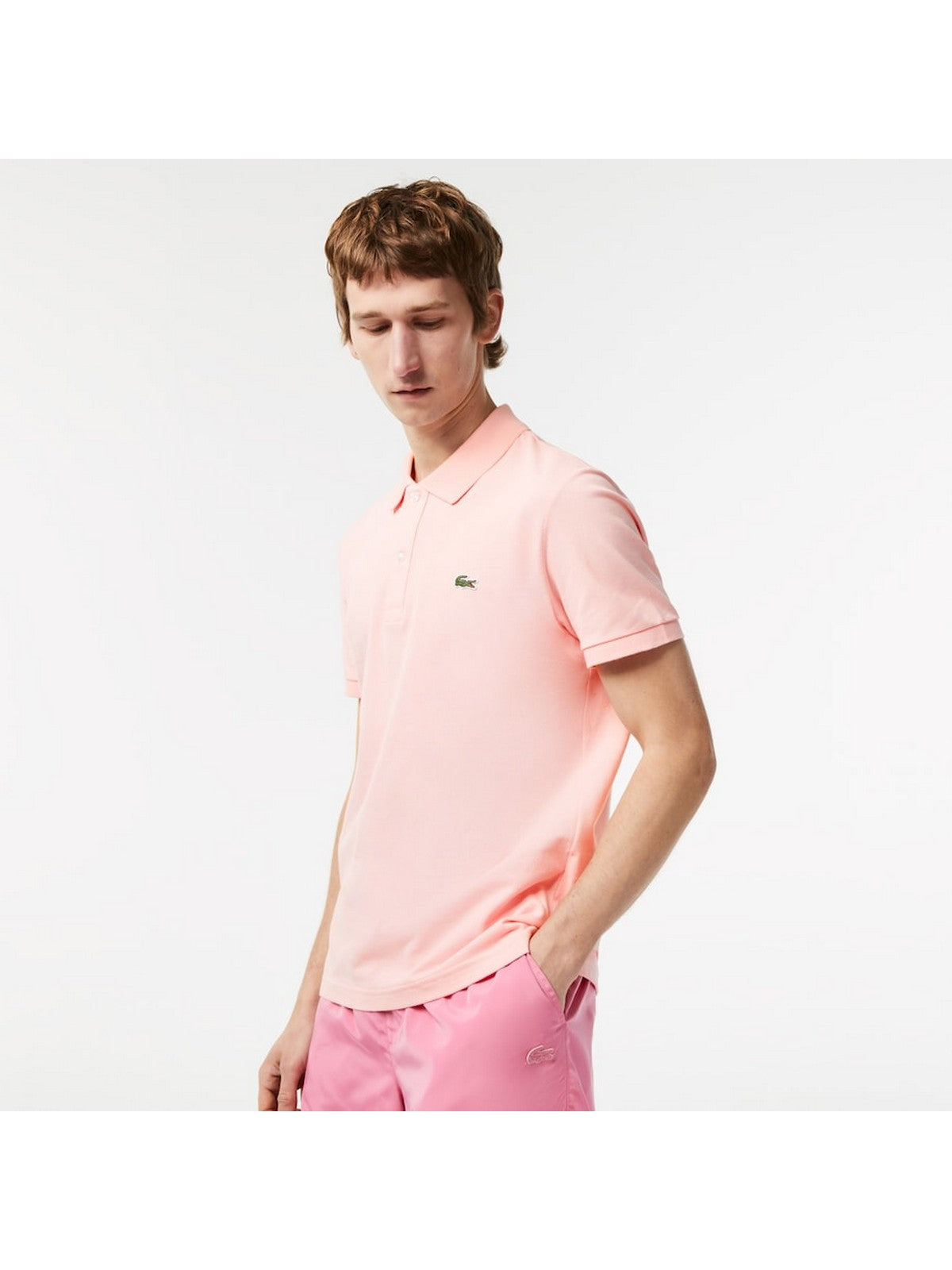 Camisetas de Lacoste y polo para hombres PH4012 KF9 Rosa