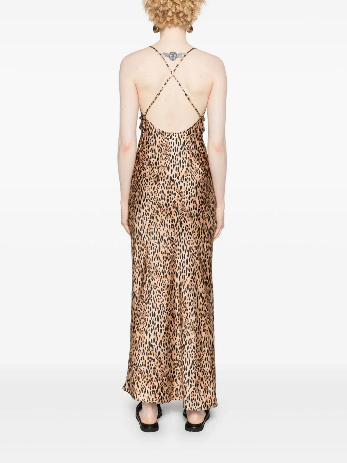 MC2 SAINT BARTH Abito Donna  EYDIS 06190H SATIN SAND LEOPARD gioboutiqueweb