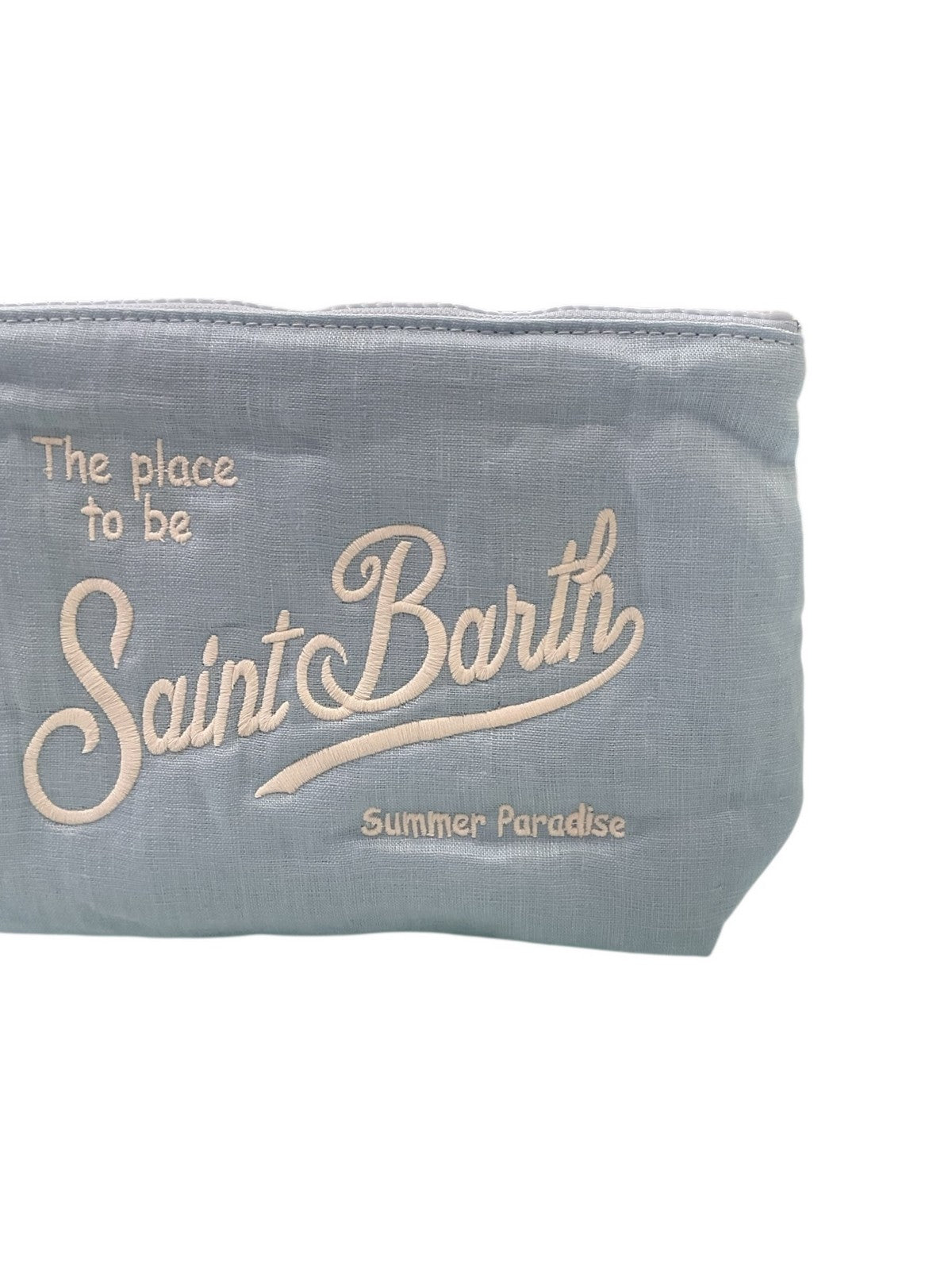MC2 SAINT BARTH Pochette Unisex adulto  ALINE SOFT LINEN 00552L VINTAGE 31 LIGHT BLUE EMB