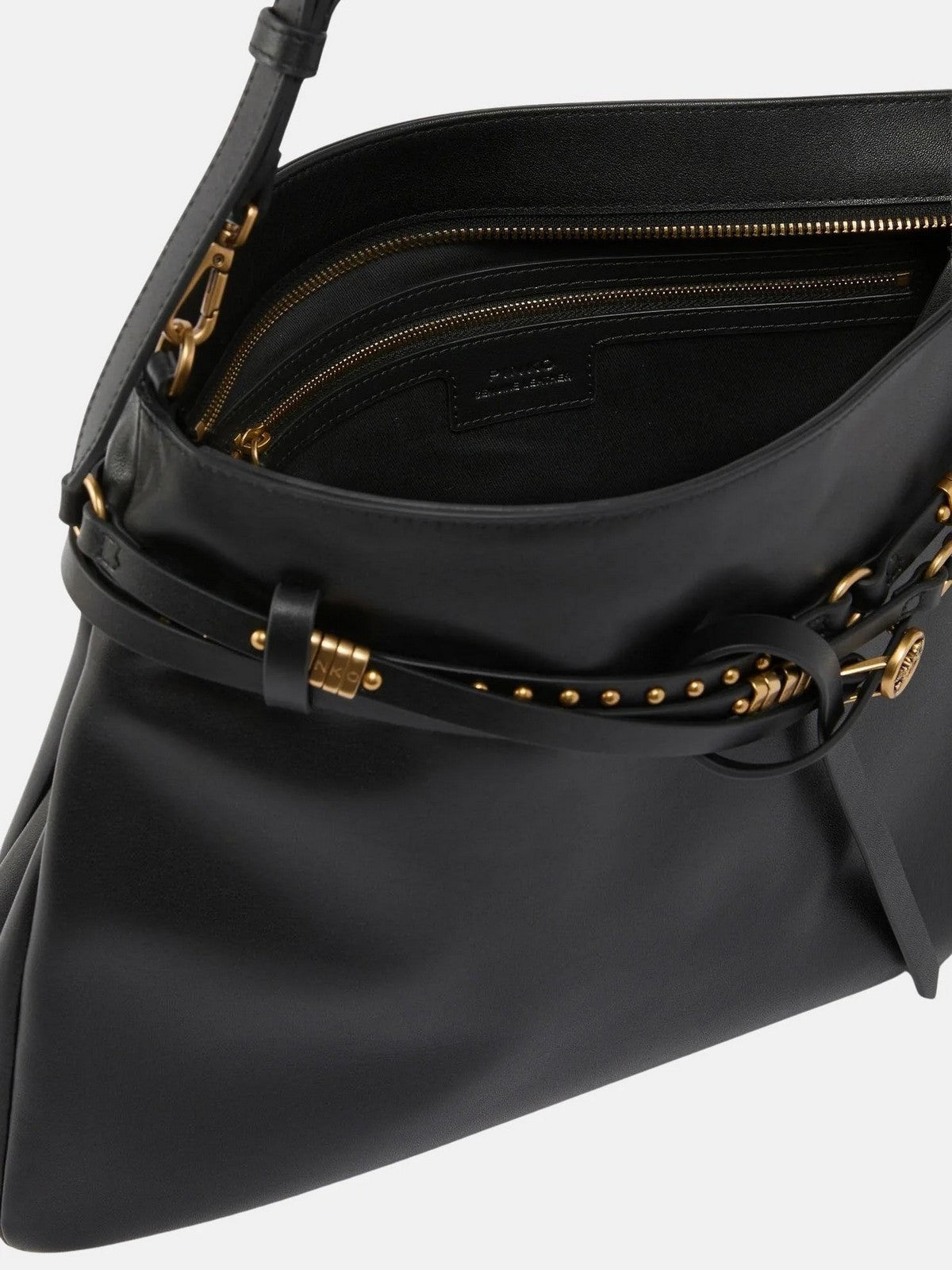 PINKO Borsa Donna BELT BAG BIG VITELLO MORBIDO 105903-A0QO Z99Q NERO-ANTIQUE GOLD
