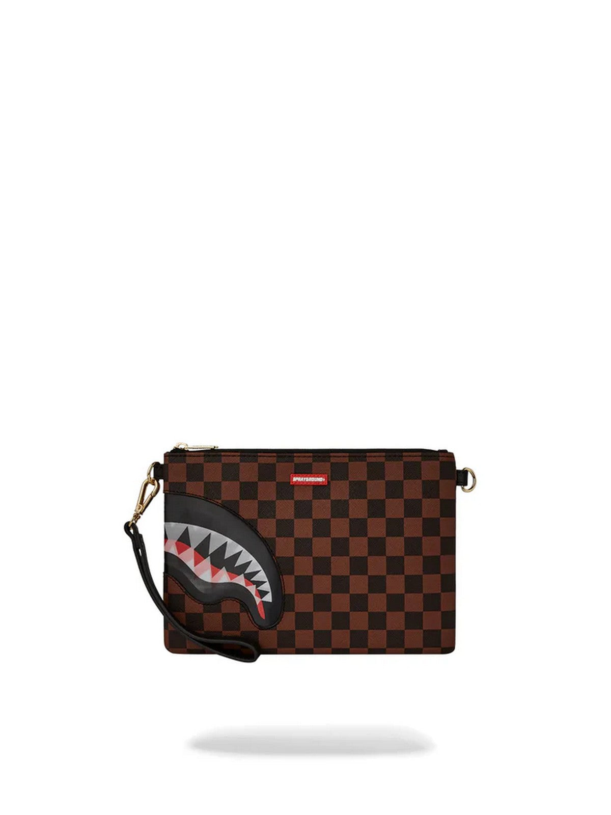 SPRAYGROUND Pochette pour homme SIP LENTICULAR CHOMP CROSS CLUTCH STRAP 910B6524NSZ Marron