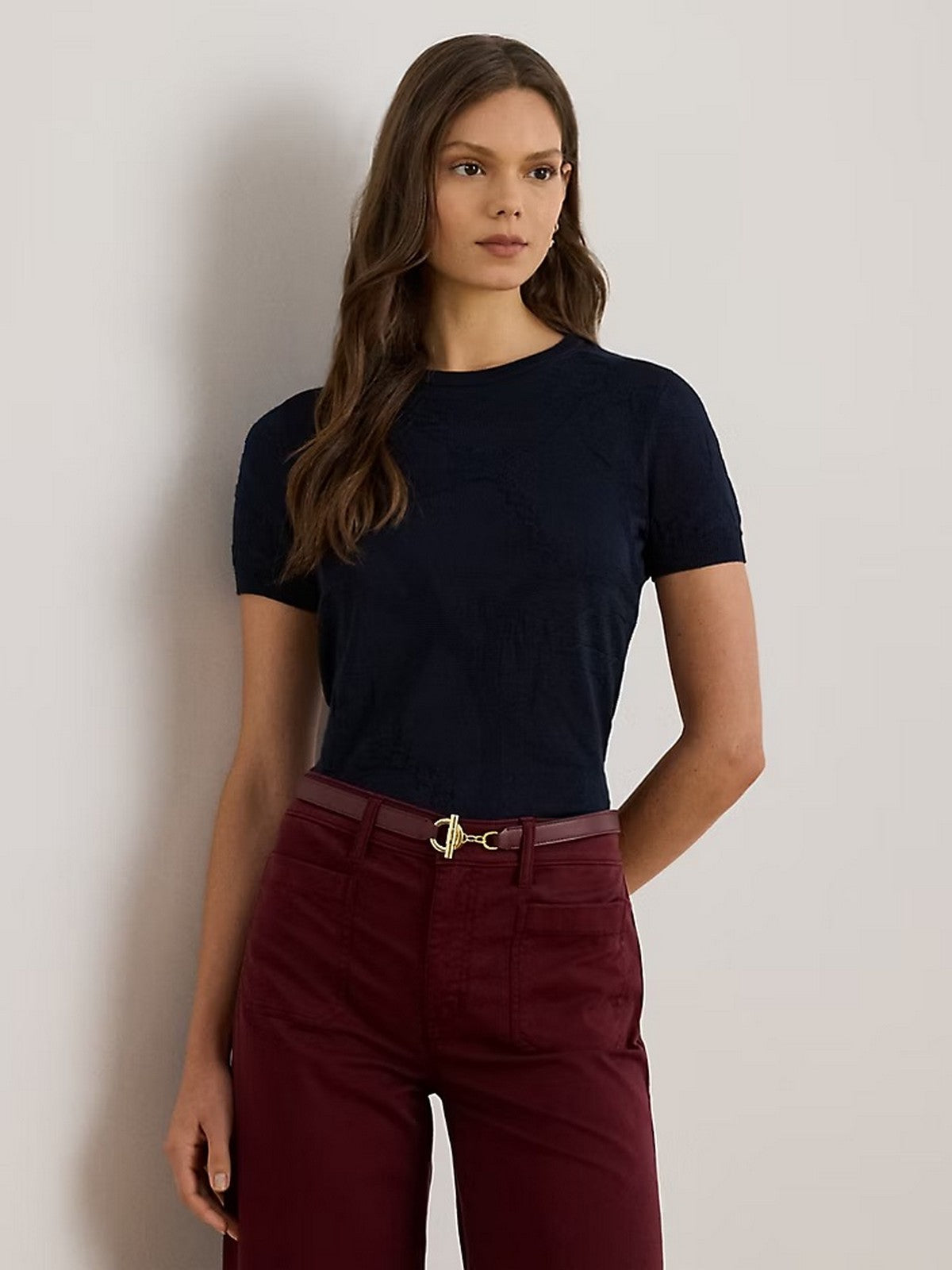 LAUREN RALPH LAUREN Camisa Mujer EYELAH-MANGA CORTA-PULLOVER 200P03475 002 LAUREN NAVY