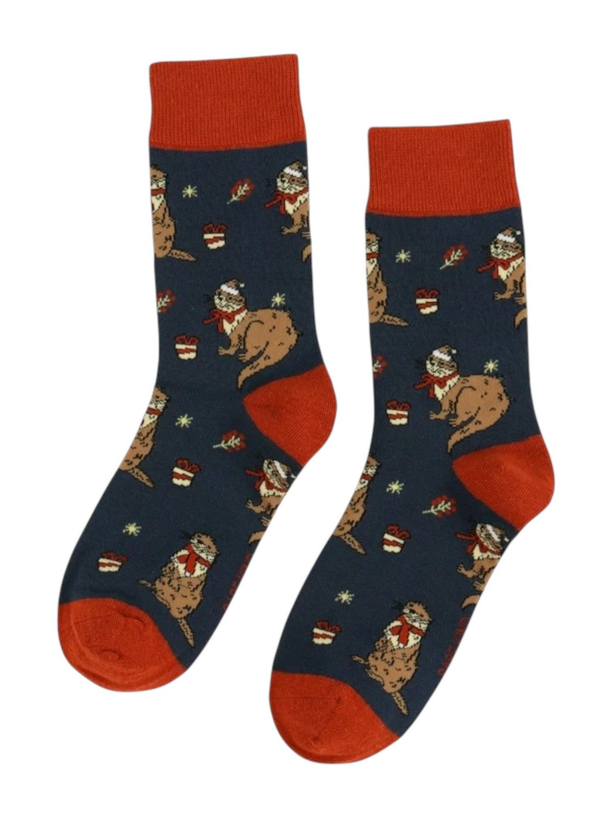 BARE KIND Calzini Unisex adulto  CHRISTMAS OTTER BLU/ARANCIO