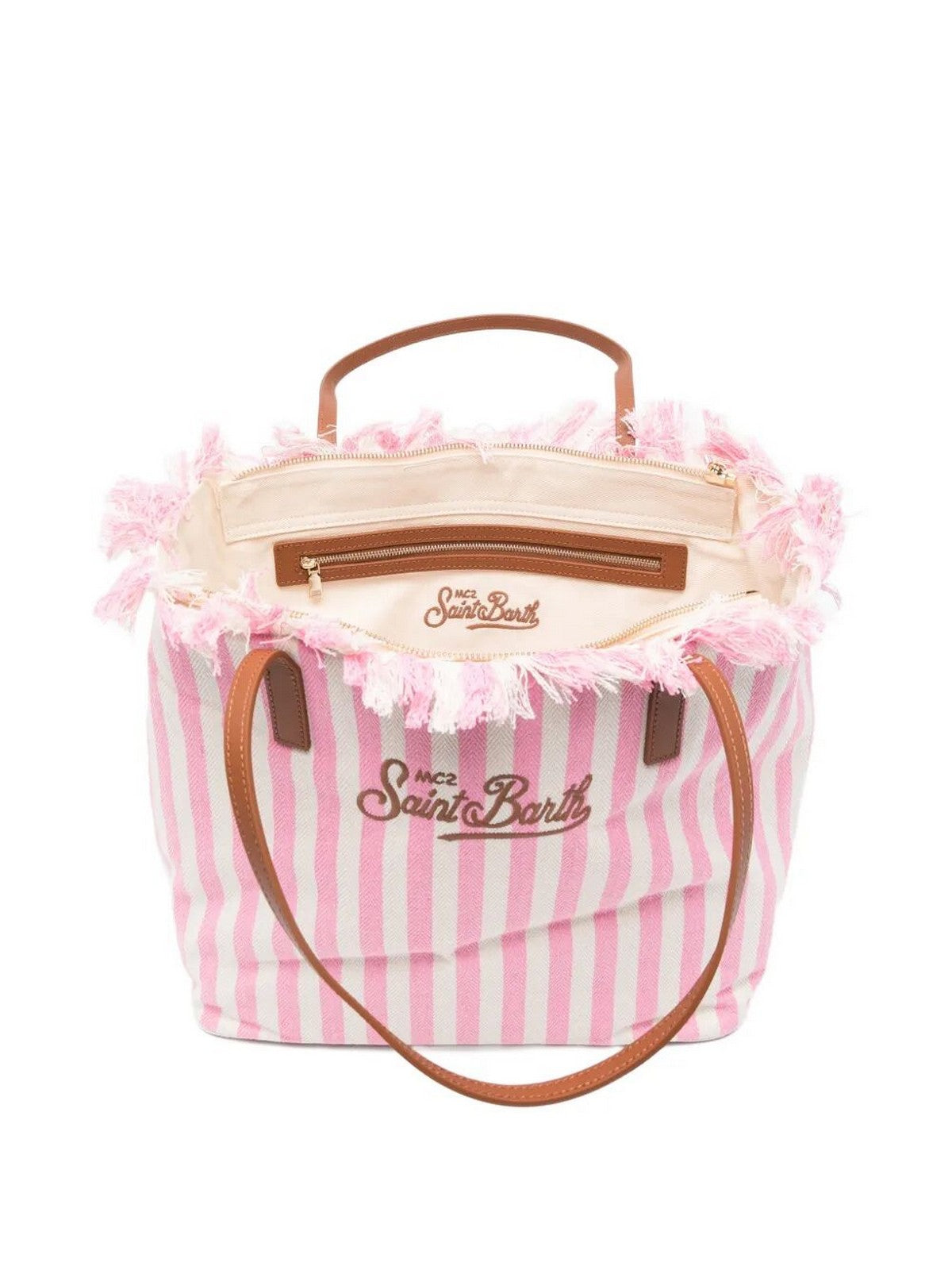 MC2 SAINT BARTH Borsa Donna  CITY BAG MID FRINGE 01764L HB STRIPES 21 EMB