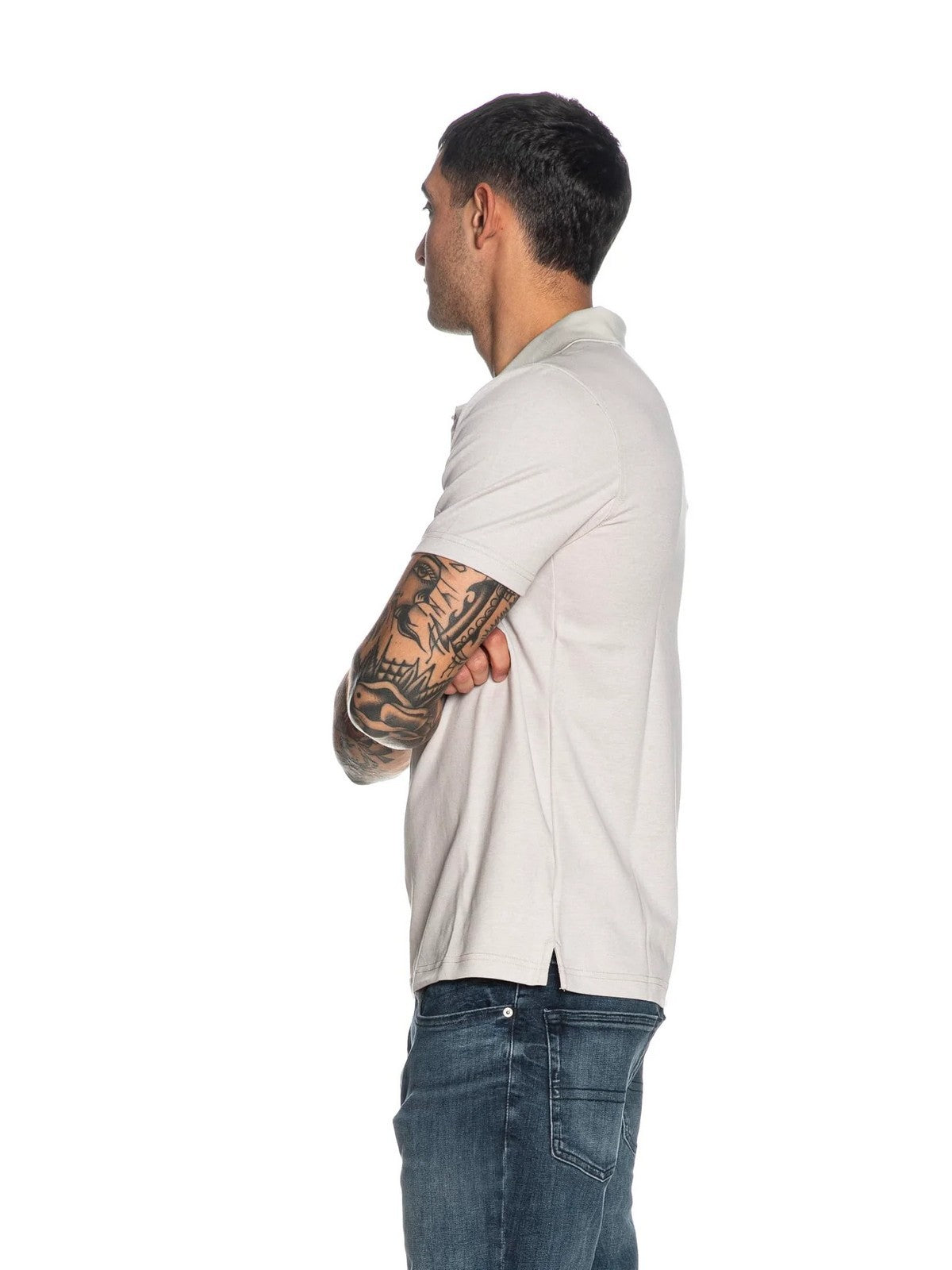 GUESS Polo Uomo SMALL TRIANGLE YD SS POLO M5RP02 KCLR2 FJ6A CLOUD WHITE YARN DYE gioboutiqueweb