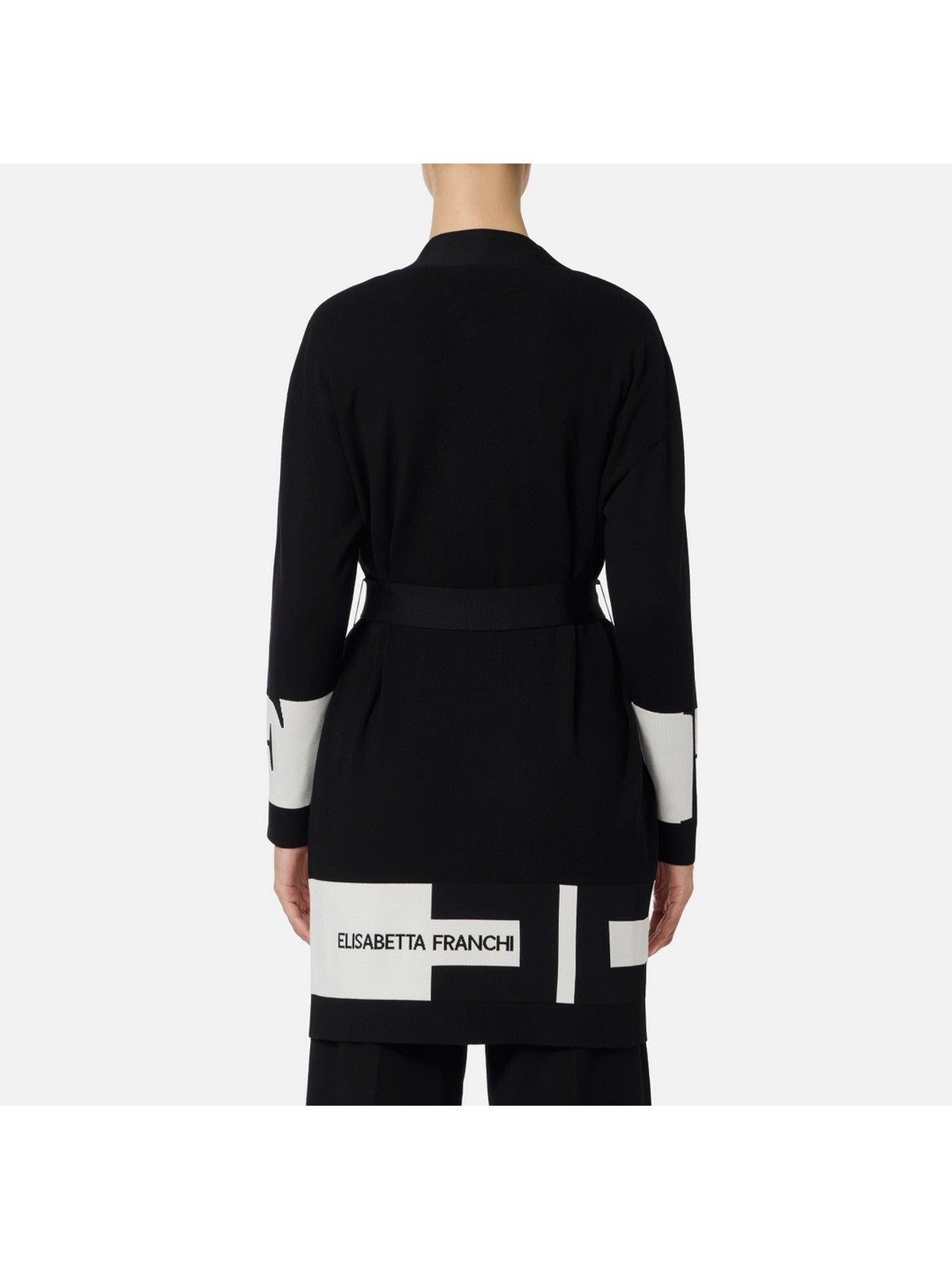 ELISABETTA FRANCHI Cardigan Donna  MK02S56E2 EF3 NERO/MILK