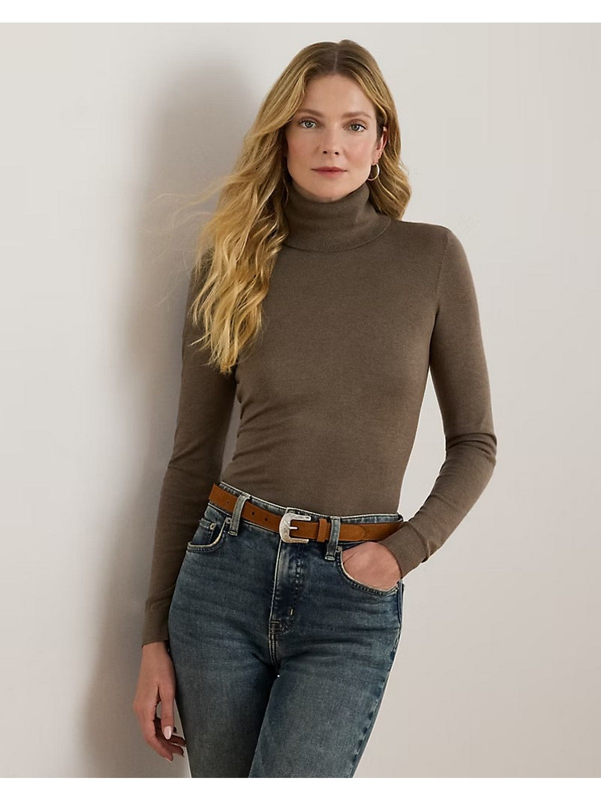 LAUREN RALPH LAUREN Maglione Donna ZOE-LONG SLEEVE-PULLOVER 200940470 016 TAUPE BROWN HEATHER