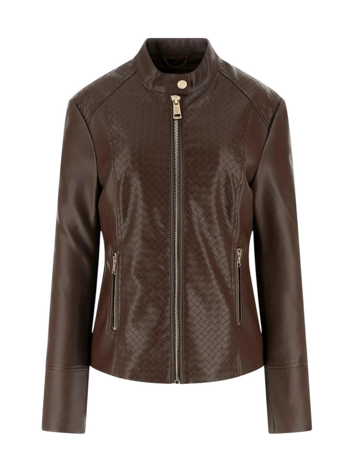 GUESS Giubbino Donna CLAUDINE BIKER W6RL52 WL850 G1EA DARK COFFEE