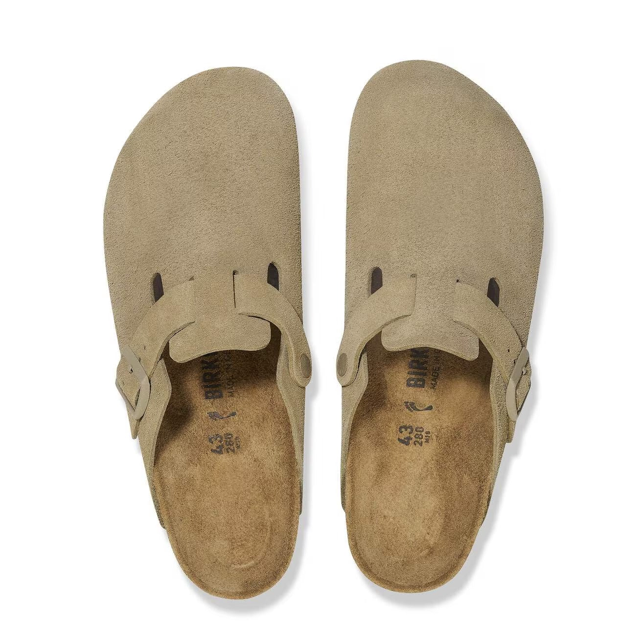 BIRKENSTOCK Sandalo Unisex adulto Boston faded khaki, Suede Leather 1025844 KHAKI gioboutiqueweb