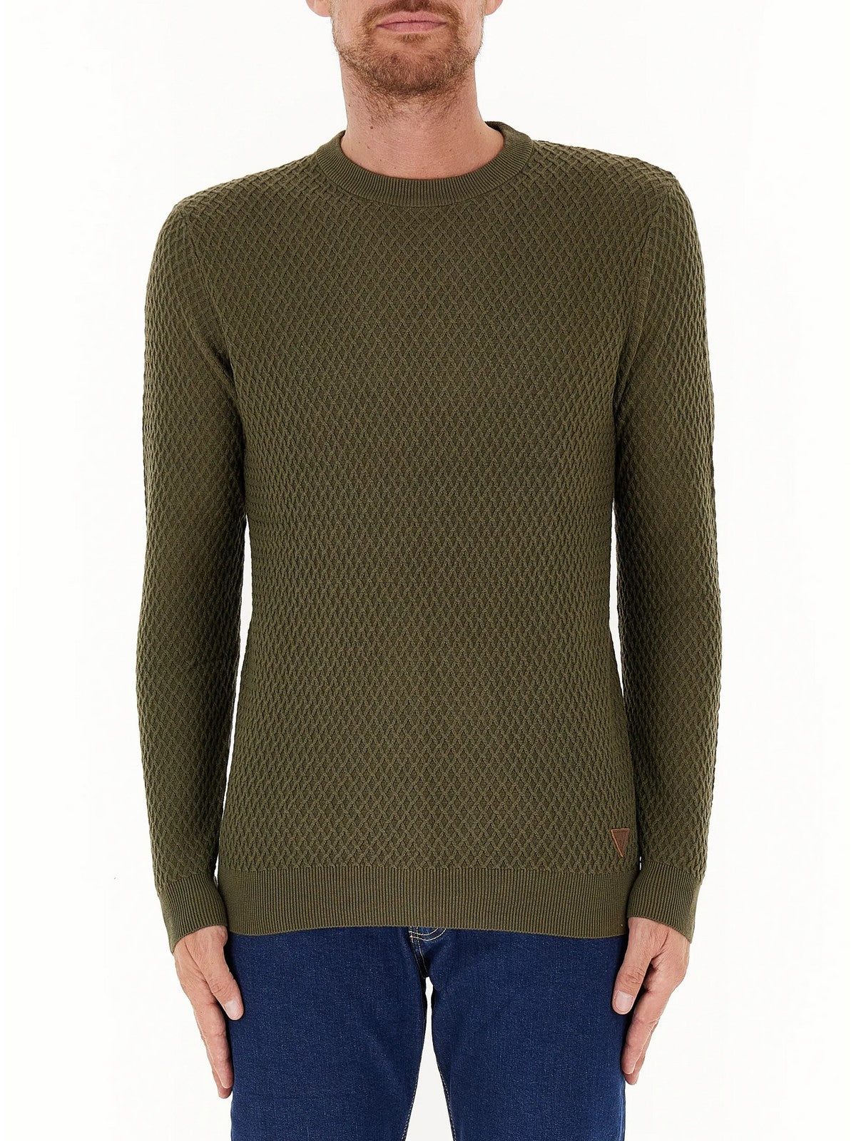 GUESS Maglione Uomo Davin Cn Ls Stitched M4YR05 Z3FB1 G8F6 Verde gioboutiqueweb