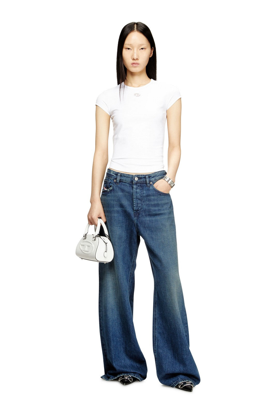 DIESEL T-shirt Femme T-ANGIE-OD T-SHIRT A19912 0AFAA 100 100 - BLANC