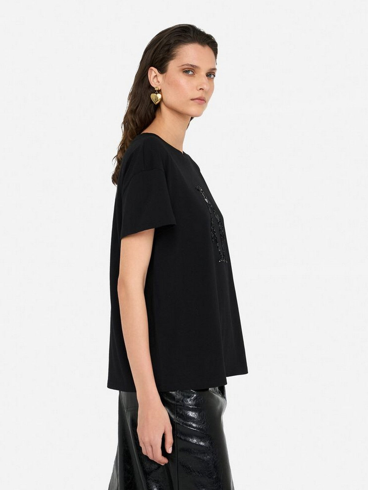 LIU JO WHITE T-shirt Donna  MF5412JS923 P9142 Nero/penguin fashion