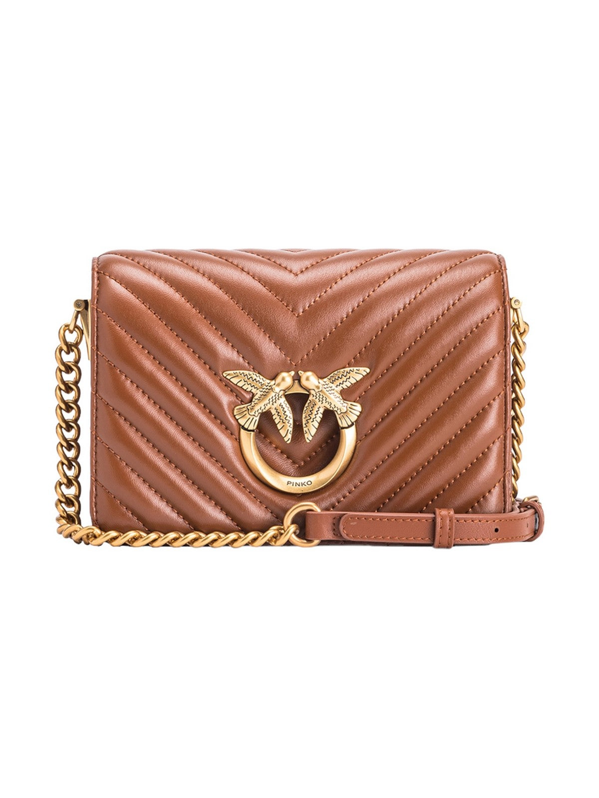 PINKO Sac Femme Love Click Mini Mouton Nappa Ch 100067-A0GK L48Q Marron