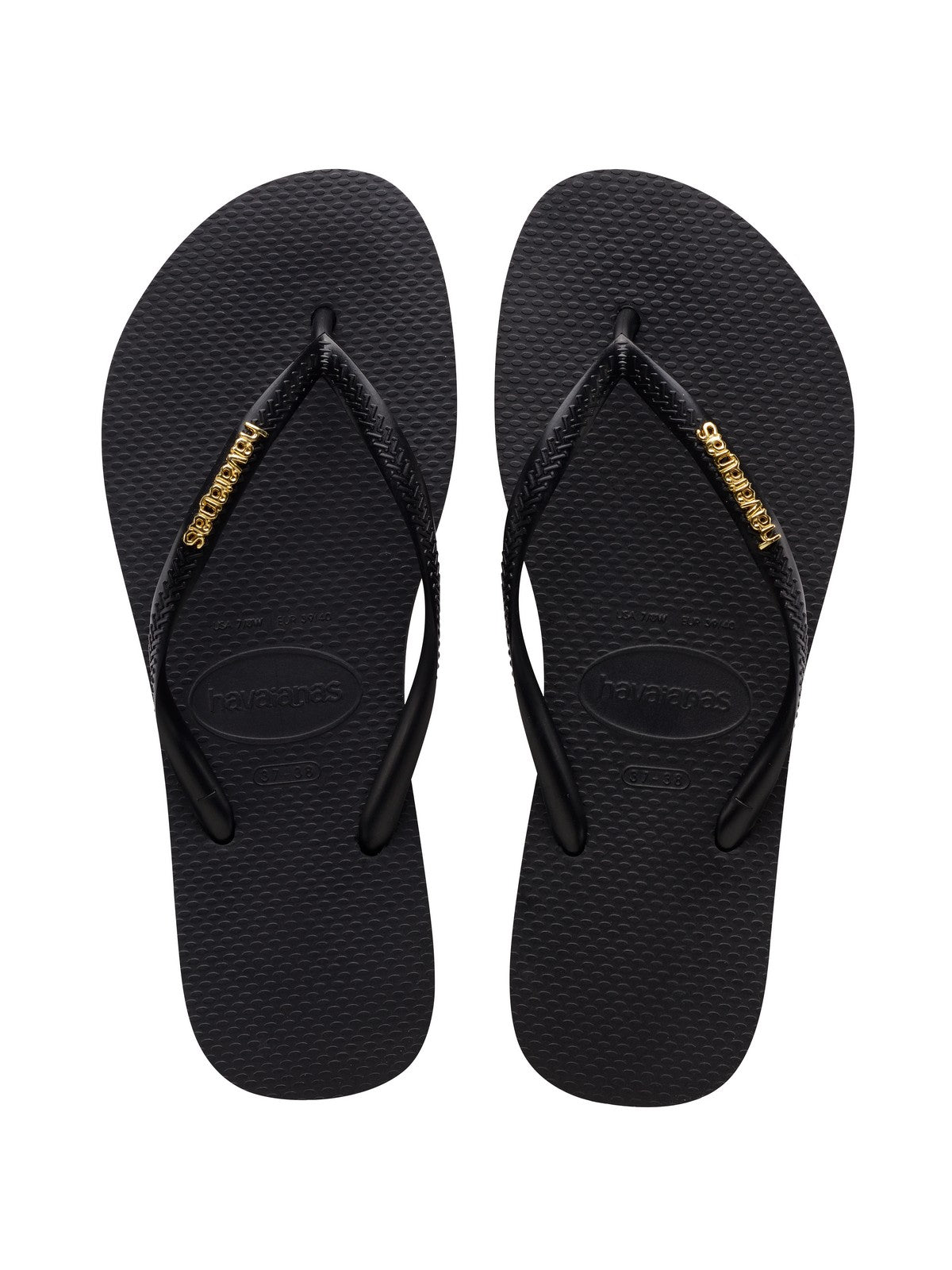 HAVAIANAS Infradito Donna Hav. Slim Logo Metallic 4119875.1924 Nero gioboutiqueweb