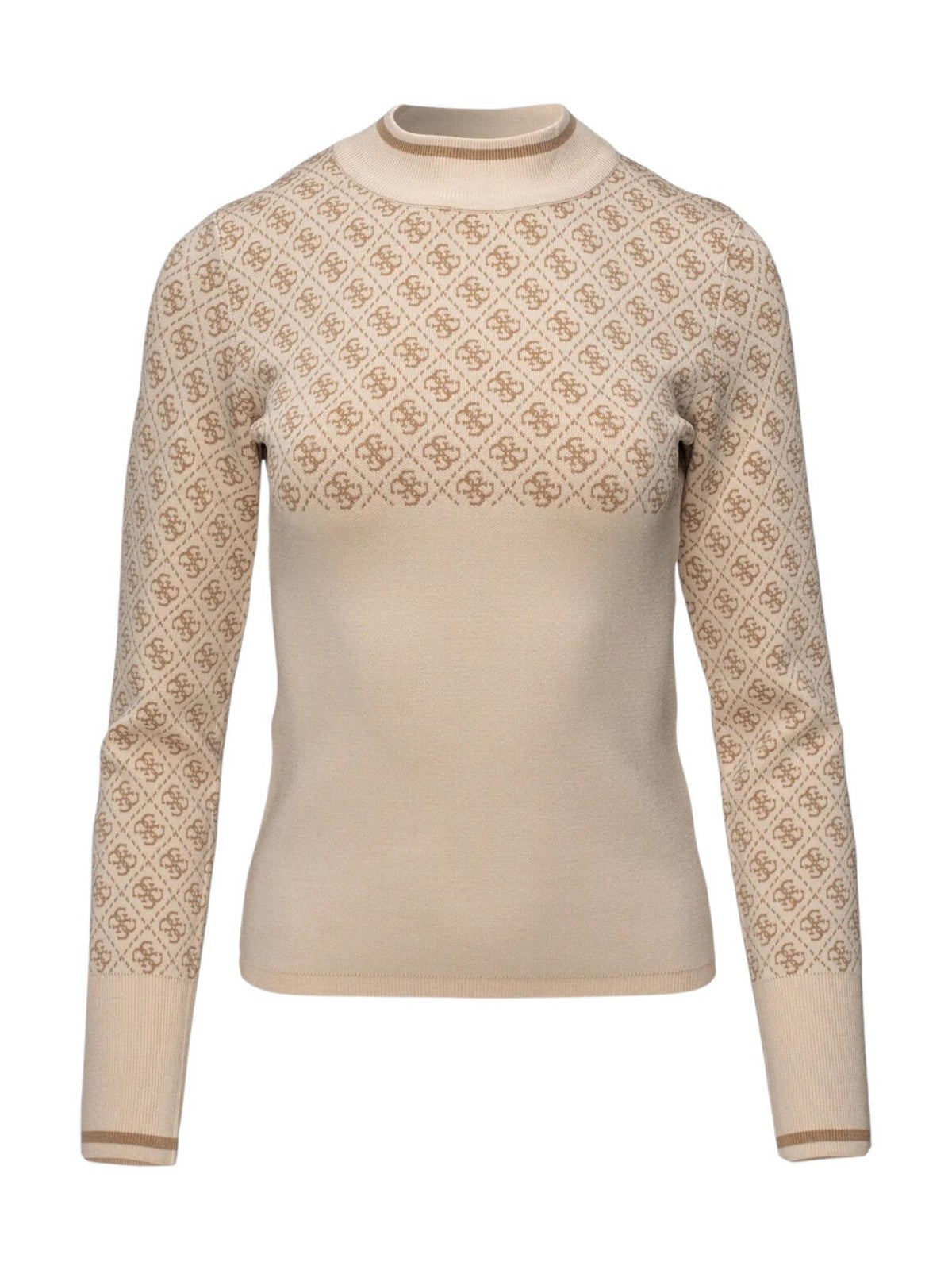 GUESS Maglione Donna LISE 4G LS SWEATER W3BR81 Z37K0 FN3J Beige gioboutiqueweb