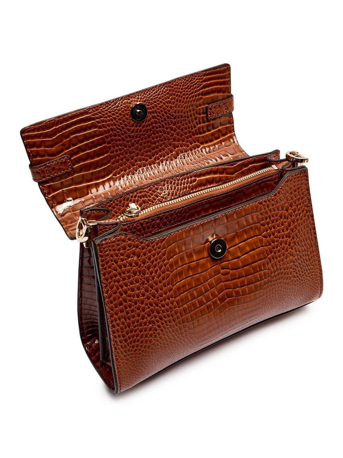 GUESS Portafoglio Clutch Slim Factory Saffron, Colore Marrone, 12 Slot Per Carte E Finestra Porta Documenti