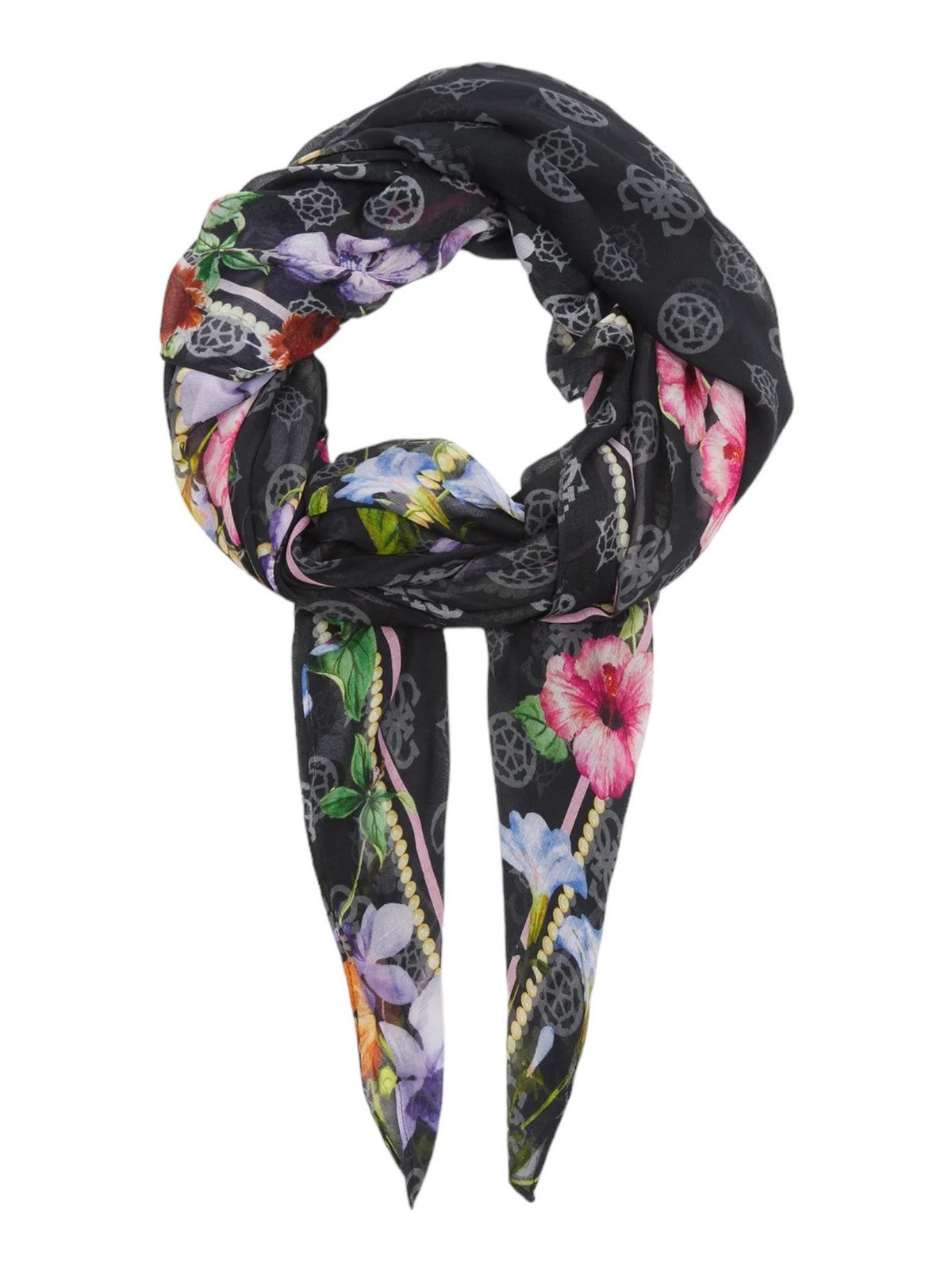 GUESS Foulard Donna Kefiah 130X130 AW9991 COT03 BLA Nero