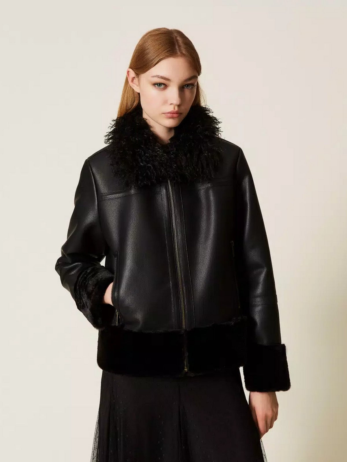 TWINSET Giubbino Donna WARM AND SOFT 252TP2410 00006 Nero