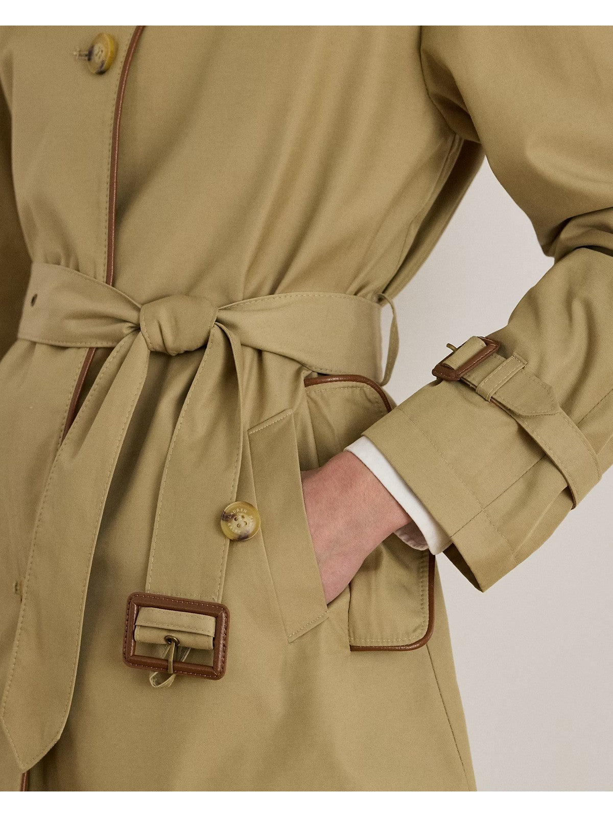 LAUREN RALPH LAUREN Trench Donna "SB RG PU 30""-LINED-COAT" 297979525 001 BIRCH TAN
