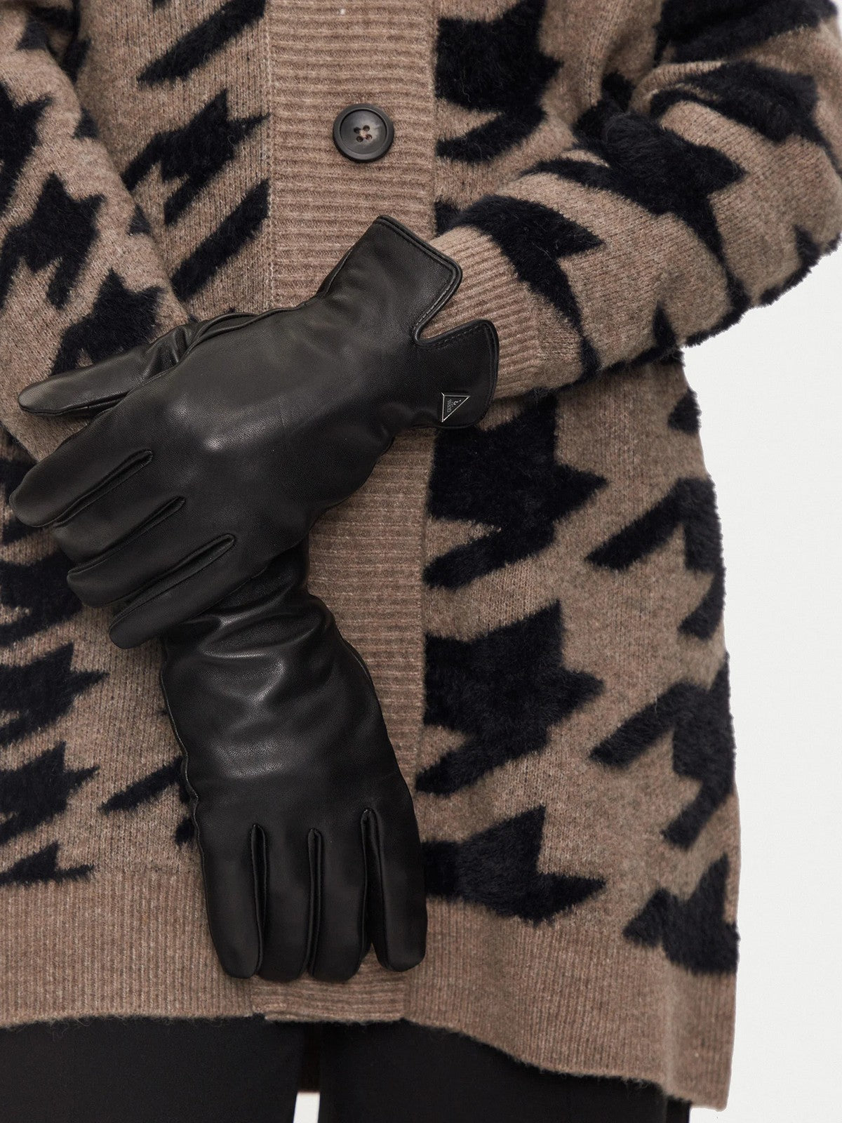 GUESS Guanti Uomo MITO GLOVES AM9449 LEA02 BLA Nero gioboutiqueweb