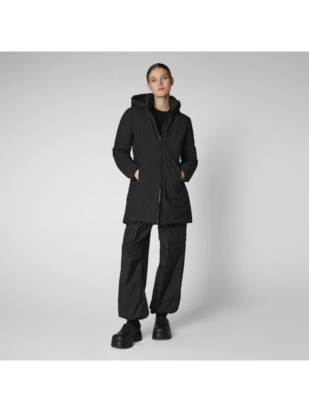 SAVE THE DUCK Cappotto Donna Rachel D40060W MATT19 10000 Nero gioboutiqueweb