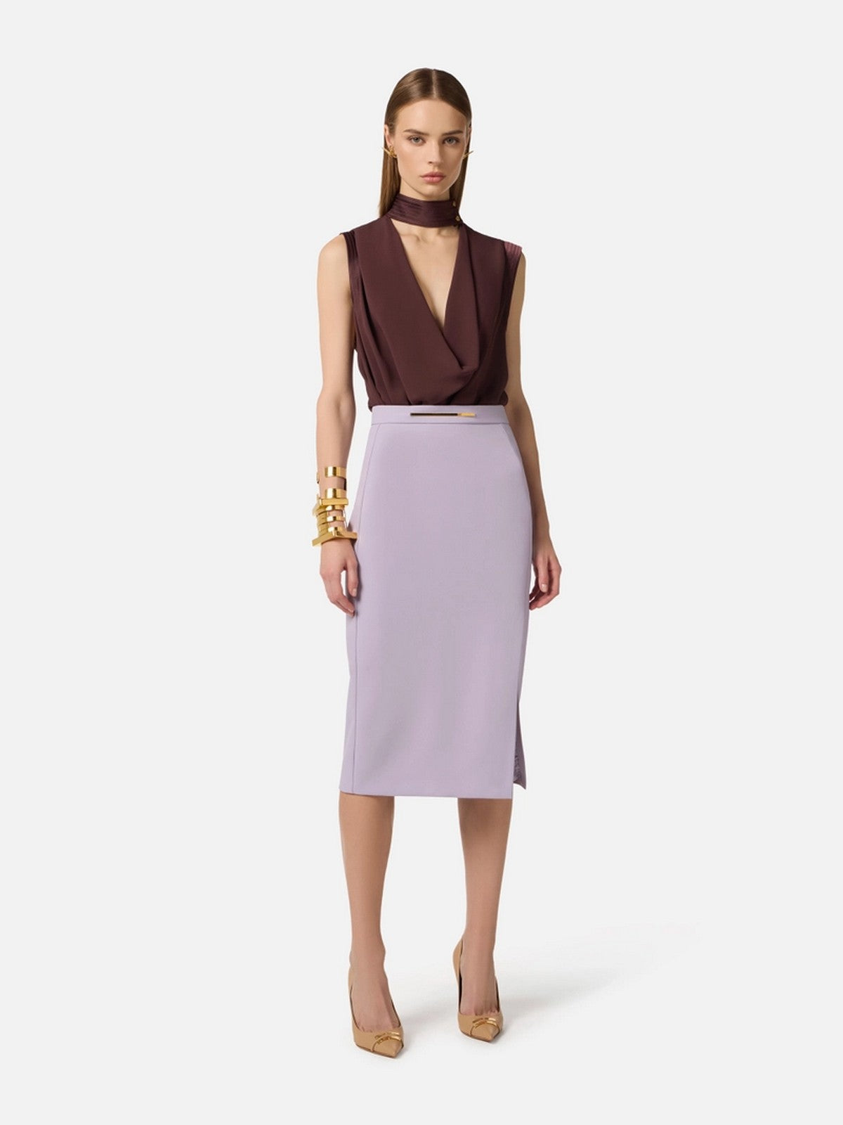ELISABETTA FRANCHI Top Donna  CA13461E2 644 CACAO