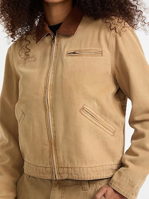 GUESS Giubbino Donna GO CROPPED WORKWEAR JACKET W5BN80 WG163 G1K9 HERB TAN