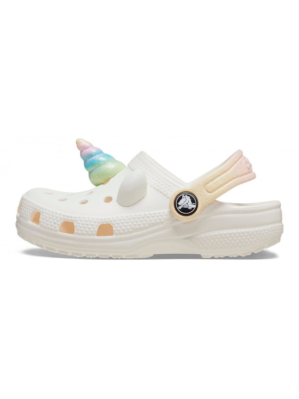 Crocs Ciabatta Kinder und Teenager CLS IAM Rainbow Unicorn Clog T 209701 0WV Weiß