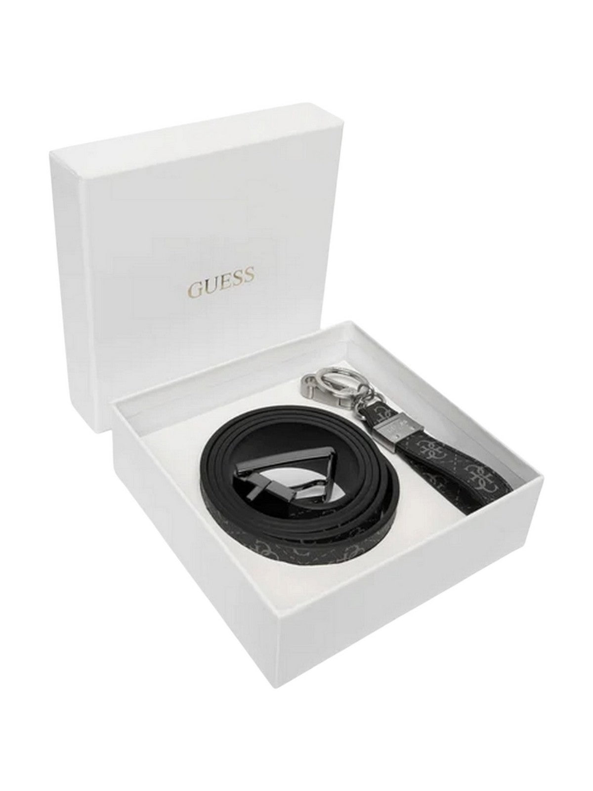 GUESS Cintura Uomo GIFT BELT + KEYRING GFBOXM P6104 DAB DARK BLACK