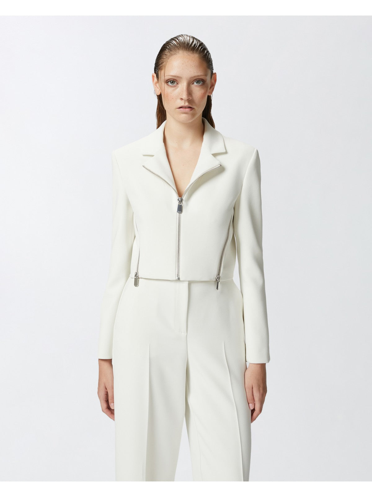 PINKO Veste Femme Frejus Stretch Crepe Jacket Co 104067-A20A Z10 Blanc